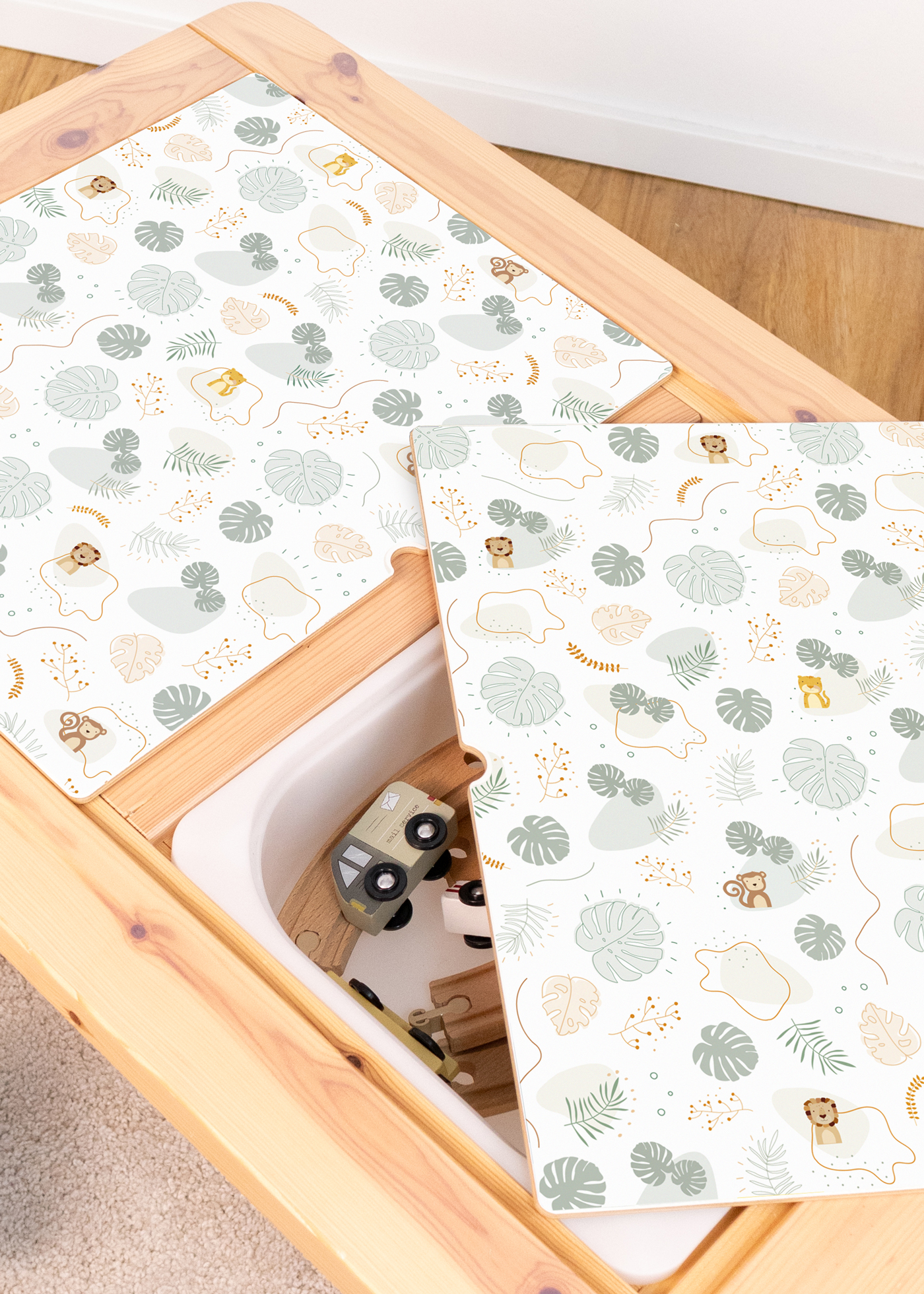 klebefolie ikea flisat kindertisch tierig safari 3