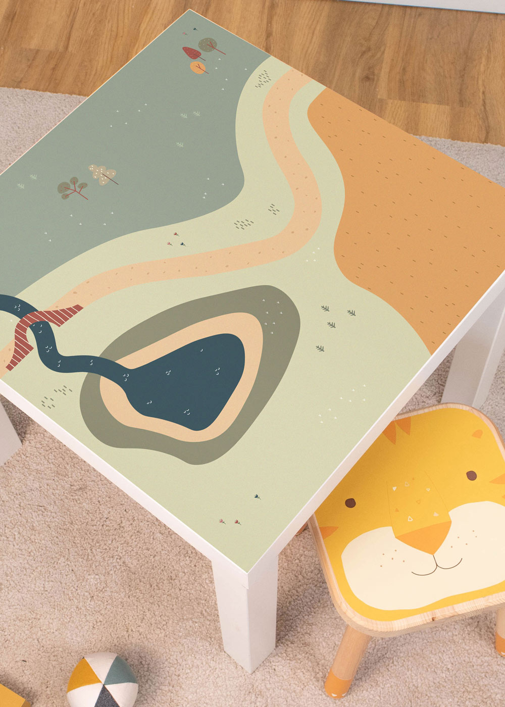 Klebefolie für Ikea Lack Kinderzimmer Regal mit Wiese-Motiv Klebefolie für Ikea Lack Kinderzimmer Regal mit Wiese-Motiv