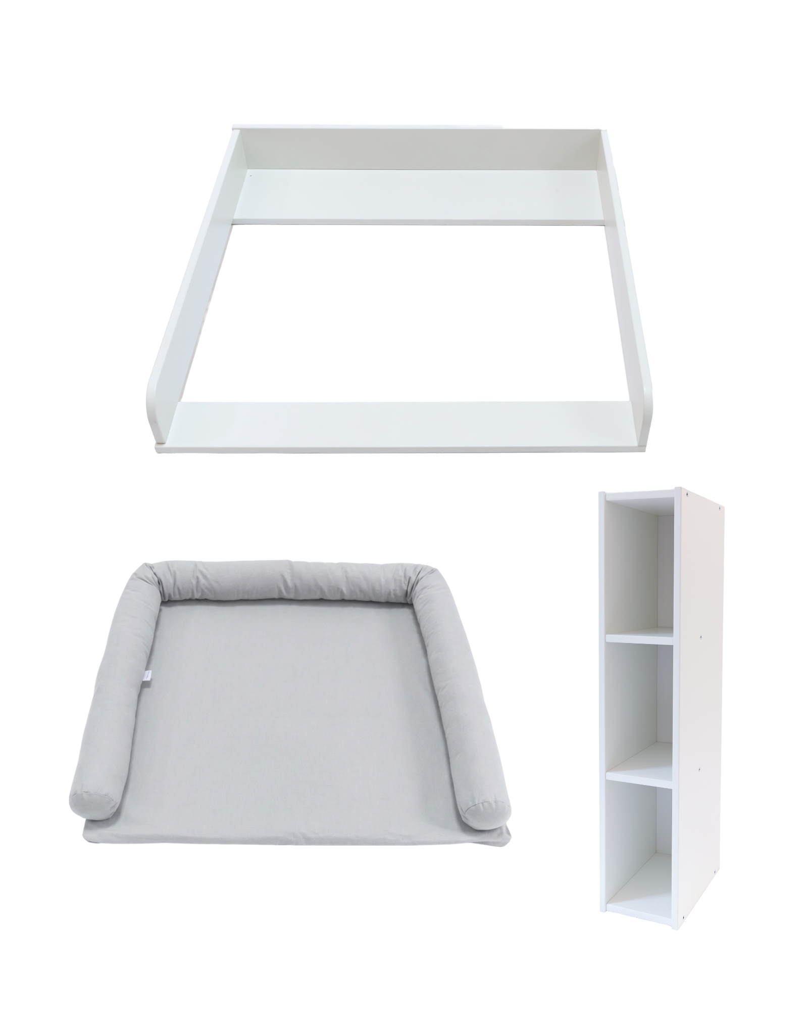 Regal, Betthäupchen, Boxregal, Baubett, Weißes Möbelset