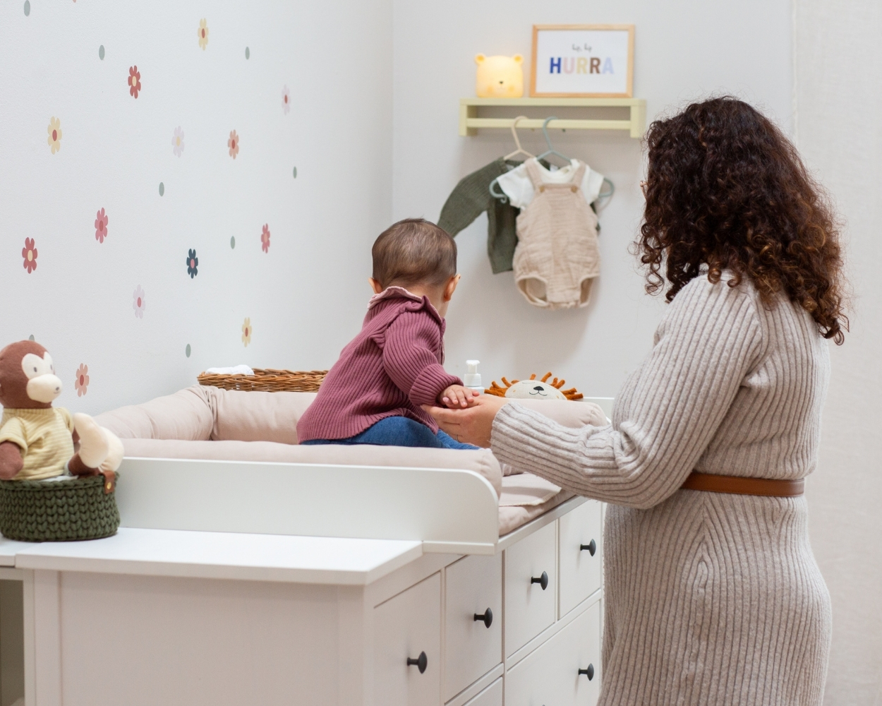 baby,  changing table,  dresser,  baby clothes,  soft toy