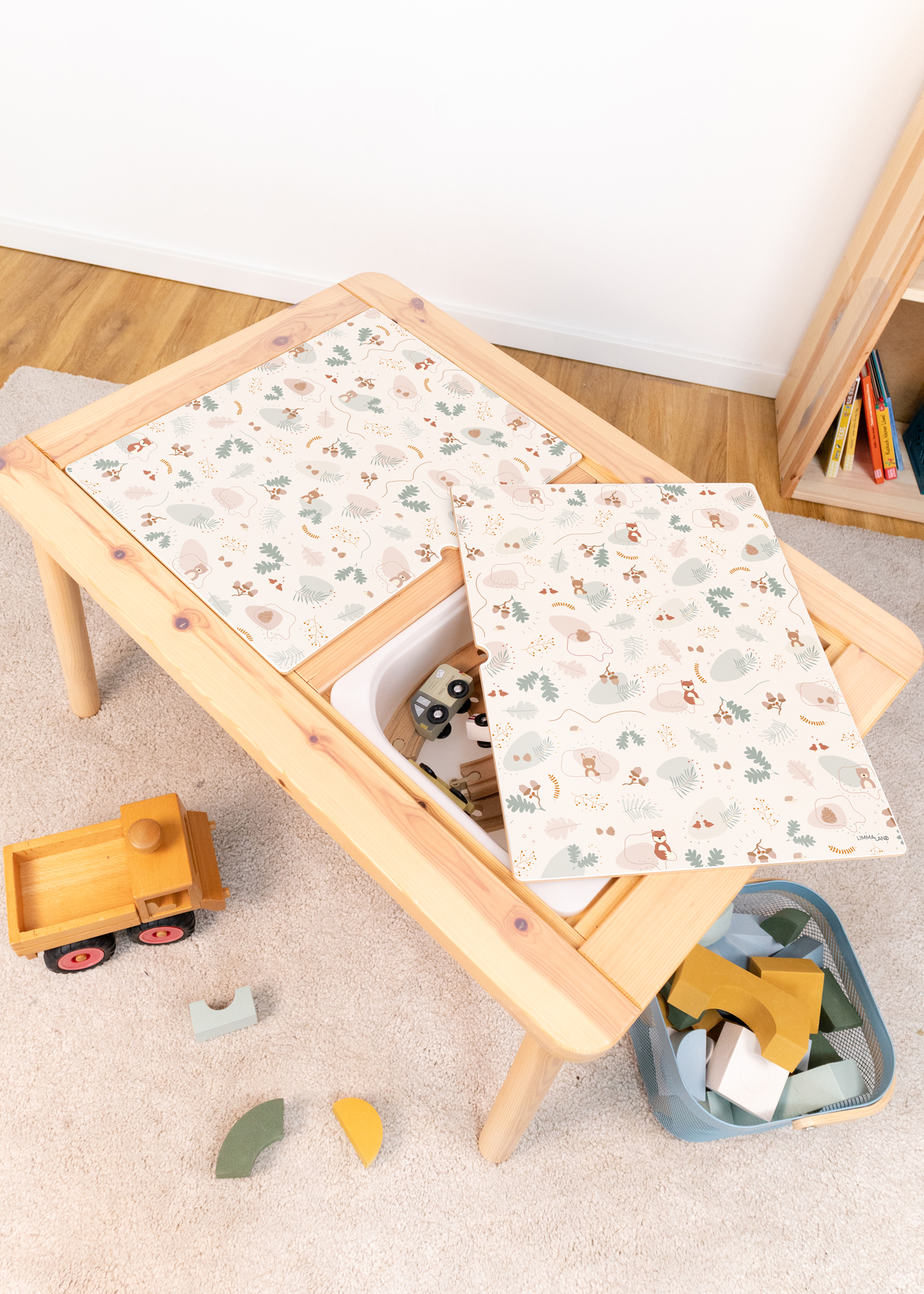 klebefolie ikea flisat kindertisch tierig waldig 0