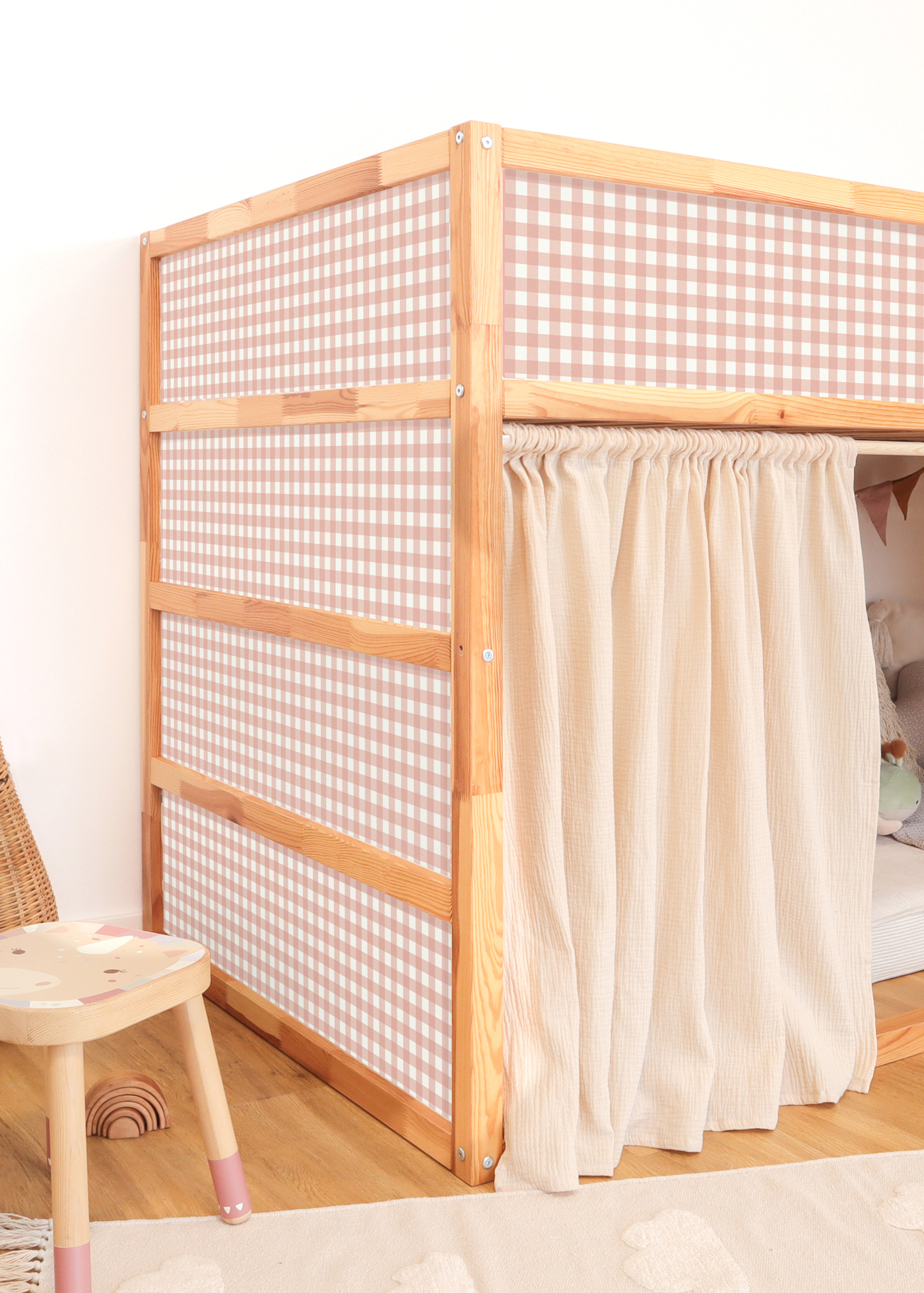 klebefolie ikea kura hochbett vichy karo rosa 5er set 1