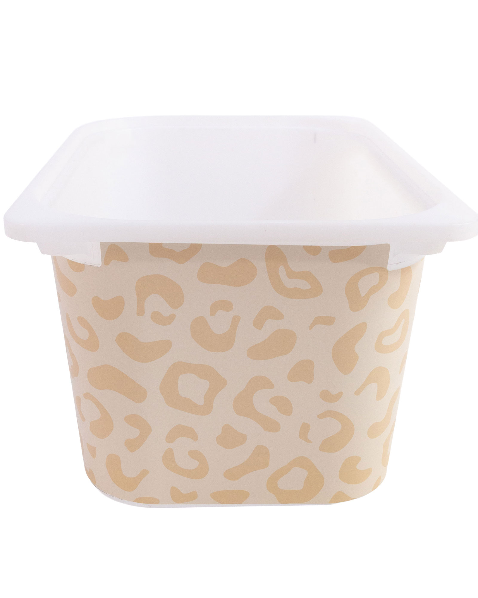 Aufbewahrungsbox, Deckel, Leopardenmuster, Beige, Kunststoffdeckel