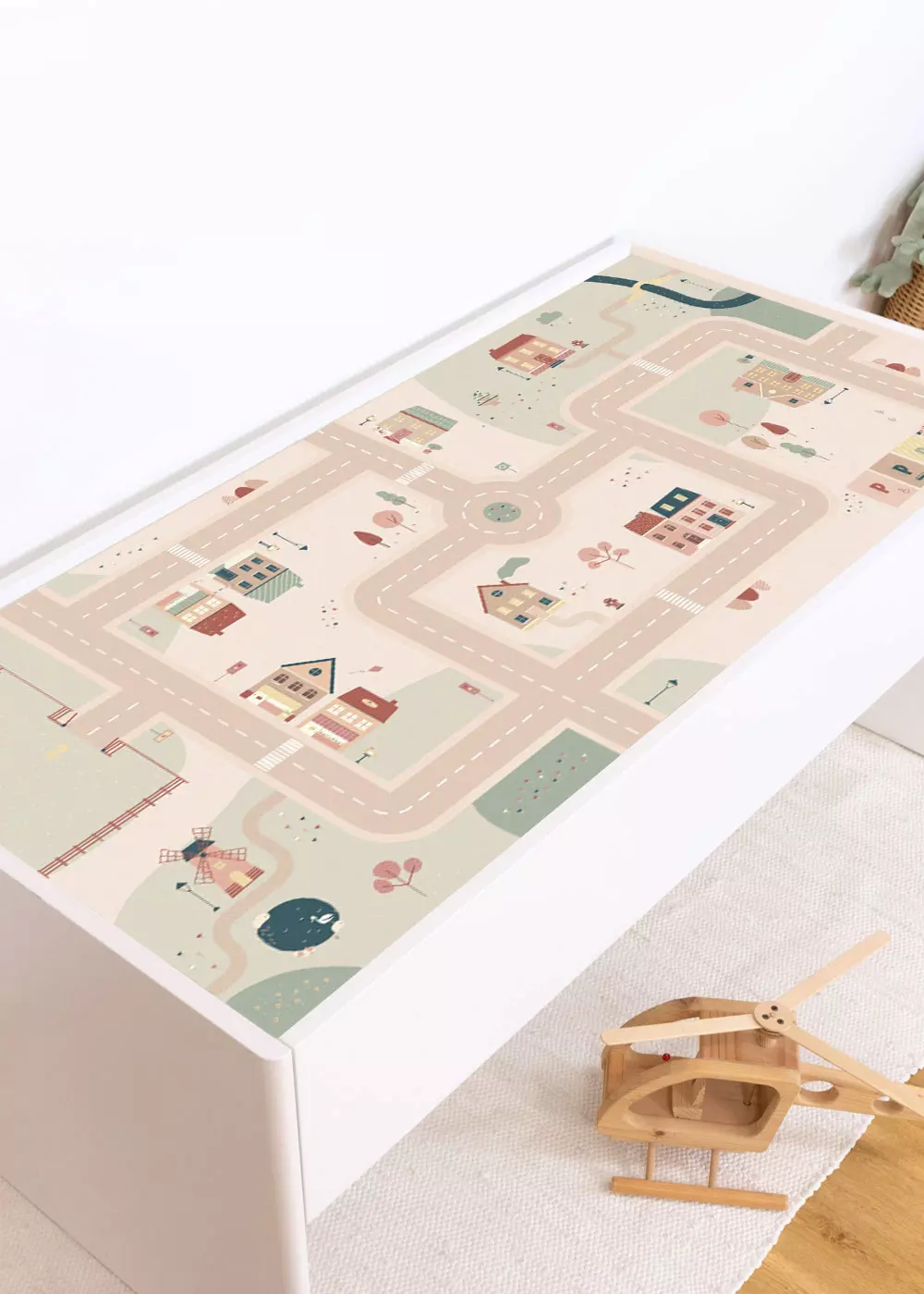 Ikea Dundra mit Klebefolie mit Spielstraße Motiv von Limmaland verschönern