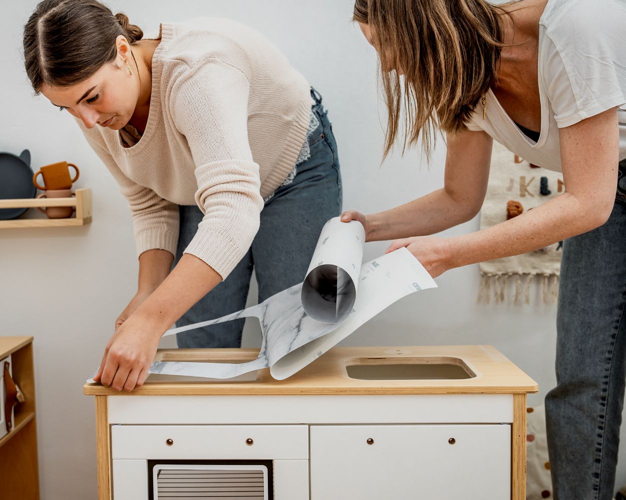 Kinderküchenarbeitsplatte bekleben Kinderküchenarbeitsplatte bekleben