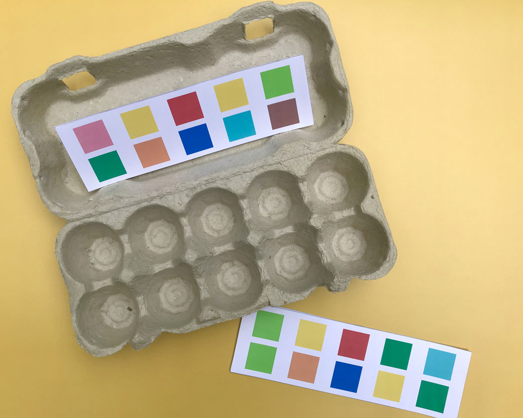 Farben lernen Eierkarton Farben lernen Eierkarton