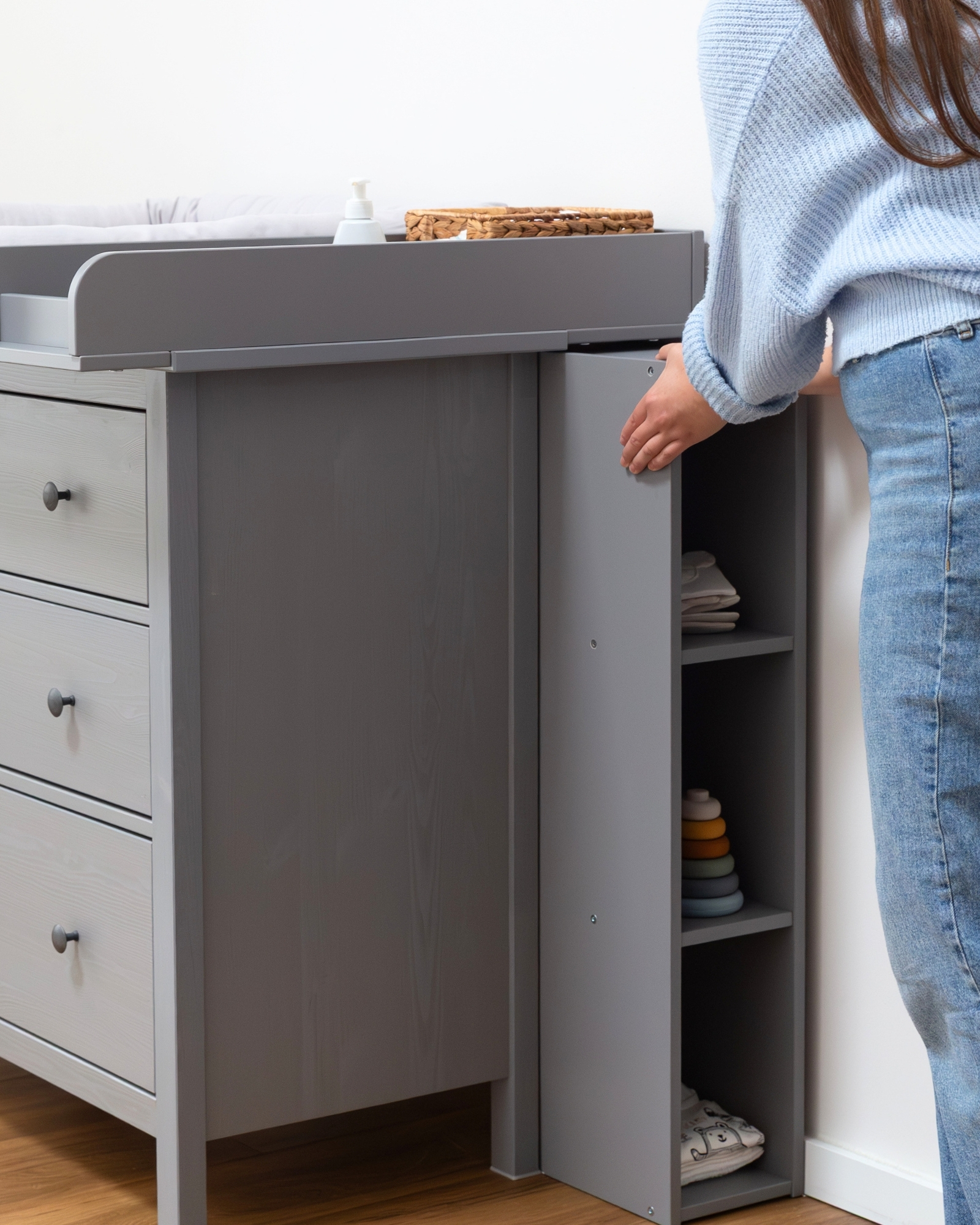 Changing table topper for IKEA HEMNES Complete set in eucalyptus Changing table topper for IKEA HEMNES Complete set in eucalyptus
