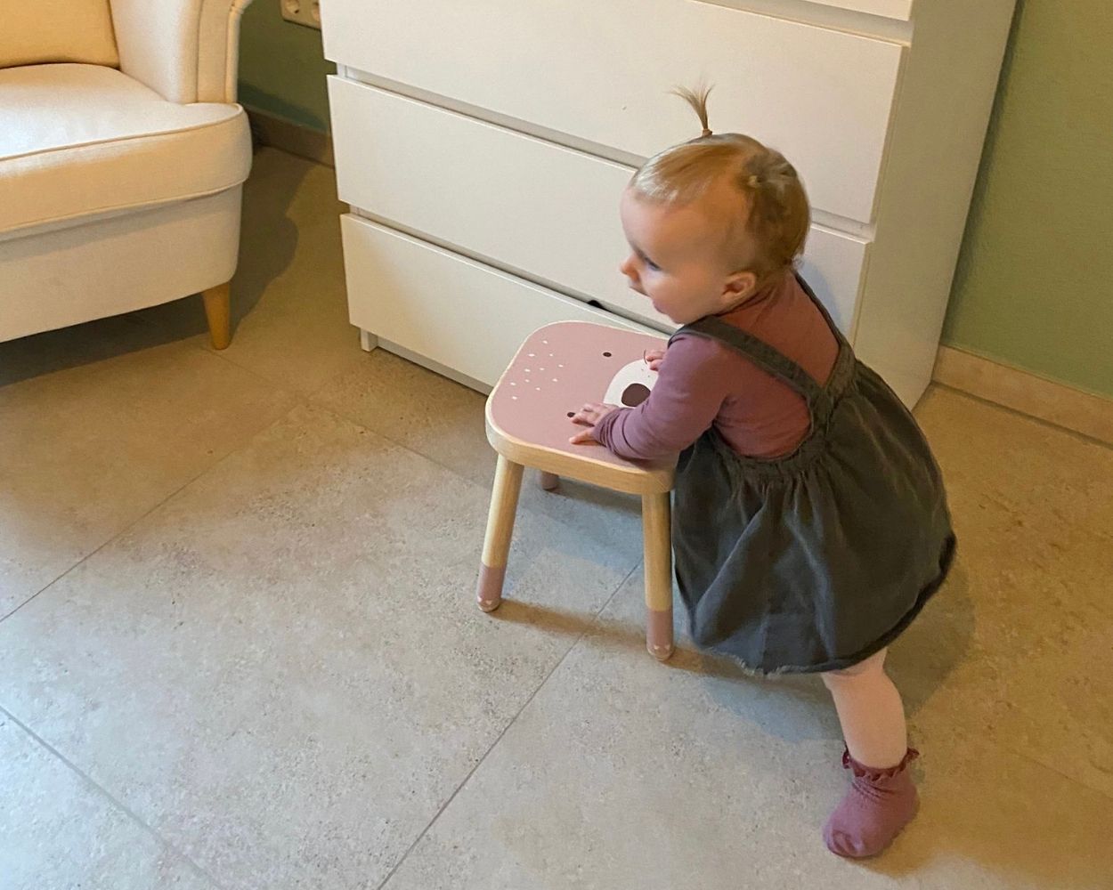 Learning to walk with the IKEA FLISAT  children's stool