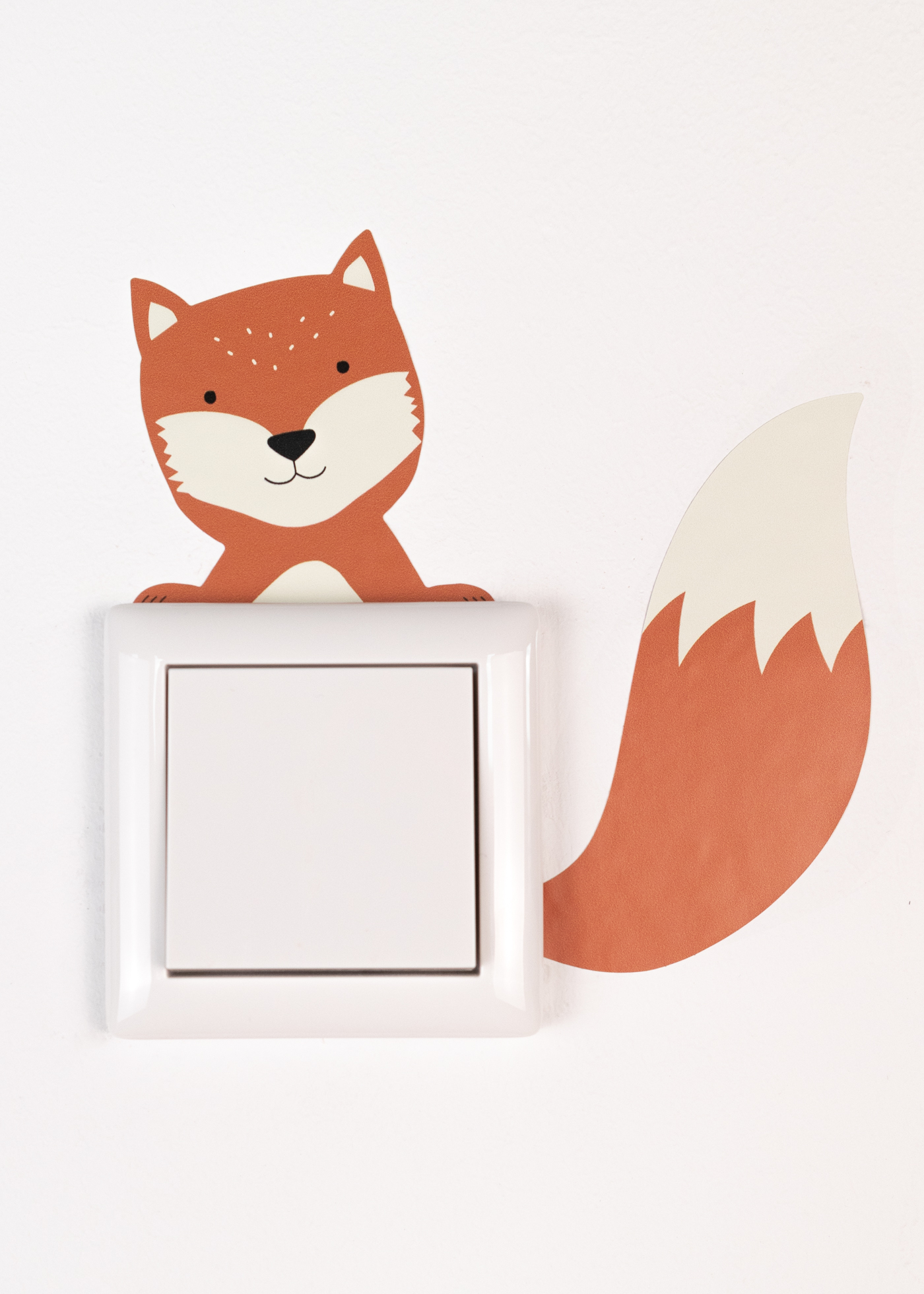 Light switch sticker raccoon & fox