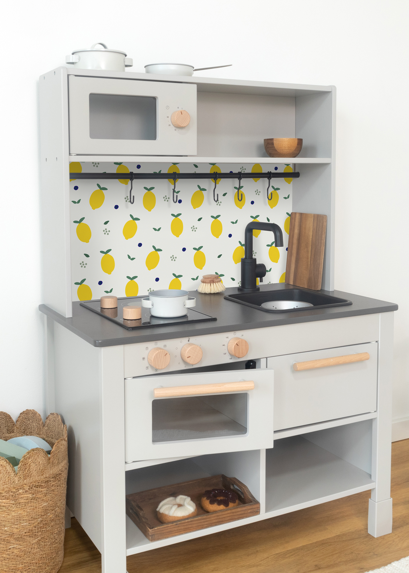 Zitronenmotiv für Kinderküchenmöbel Dekorfolie mit fröhlichem Zitronen-Design für die Gestaltung der SILLTRUT-Küche.