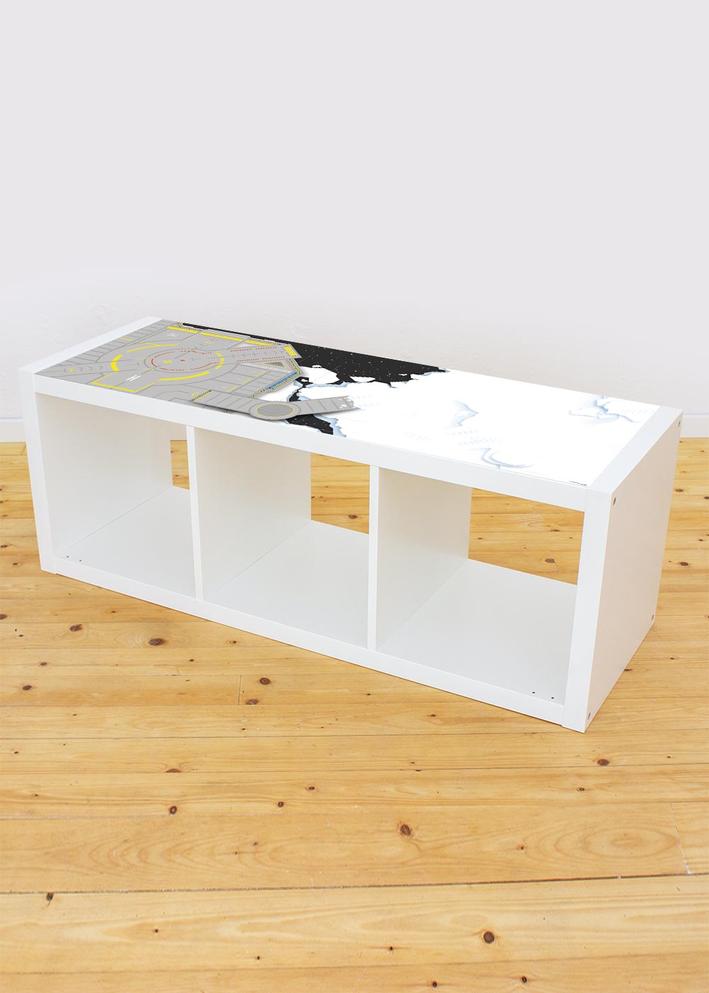 Ikea Kallax Shelf Weltraum 3-fold complete view
