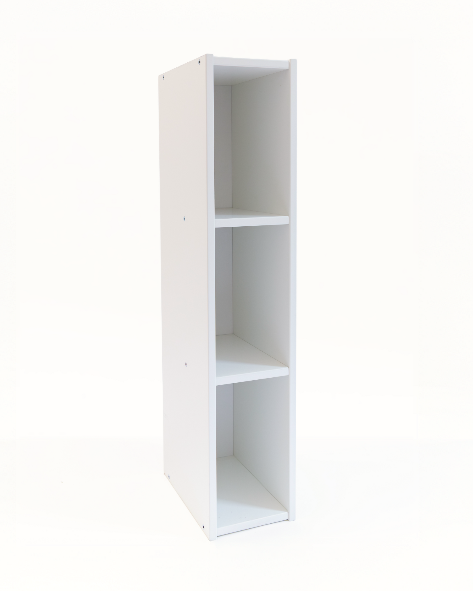 White shelving unit for IKEA HEMNES & STORKLINTA, to be used as a changing table