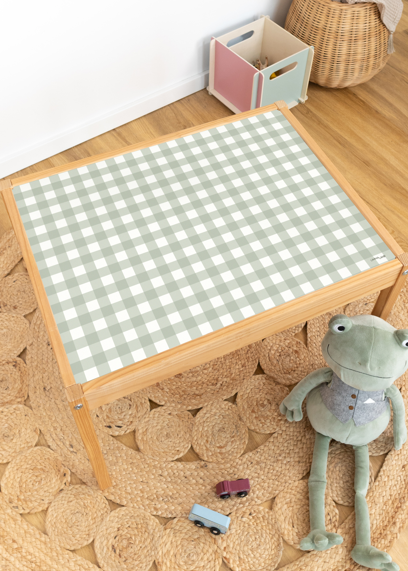 klebefolie ikea laett kindertisch vichy karo eukalyptus 0