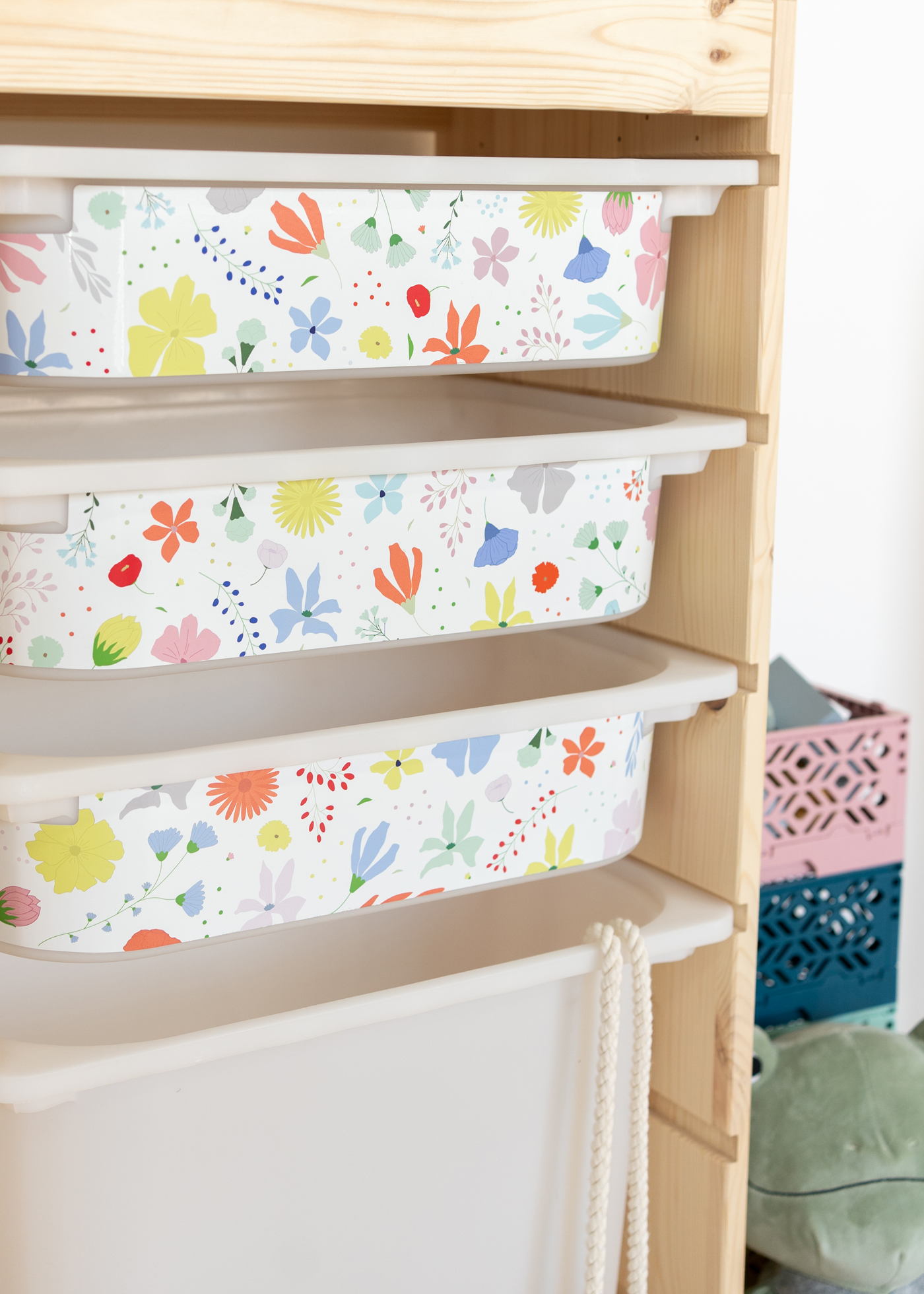 stickerset ikea trofast box klein laengsseite blumig bunt 3er set 3 stickerset ikea trofast box klein laengsseite blumig bunt 3er set