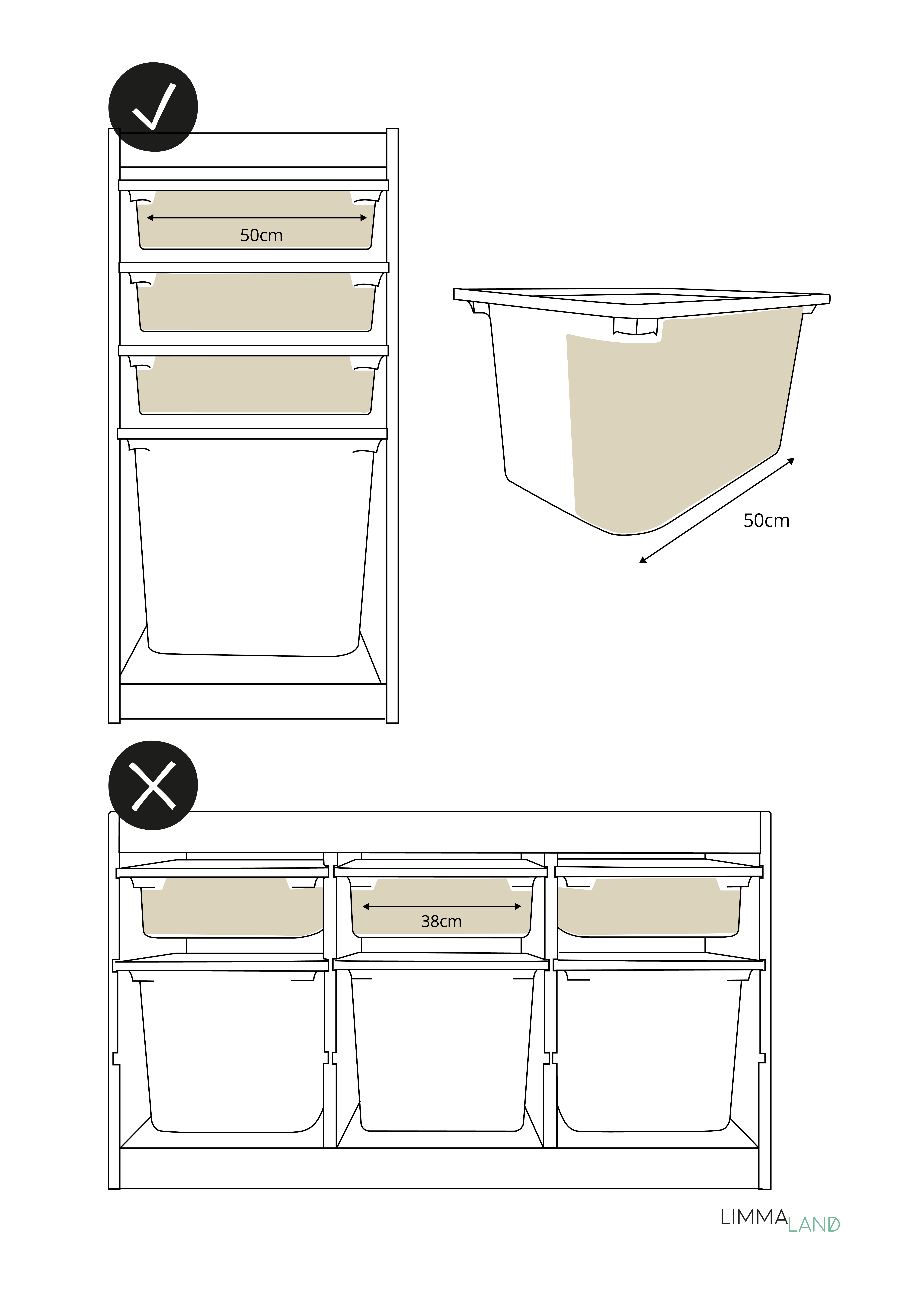 Skizze TROFAST Box Laengsseite klein 3er Skizze TROFAST Box Laengsseite klein 3er
