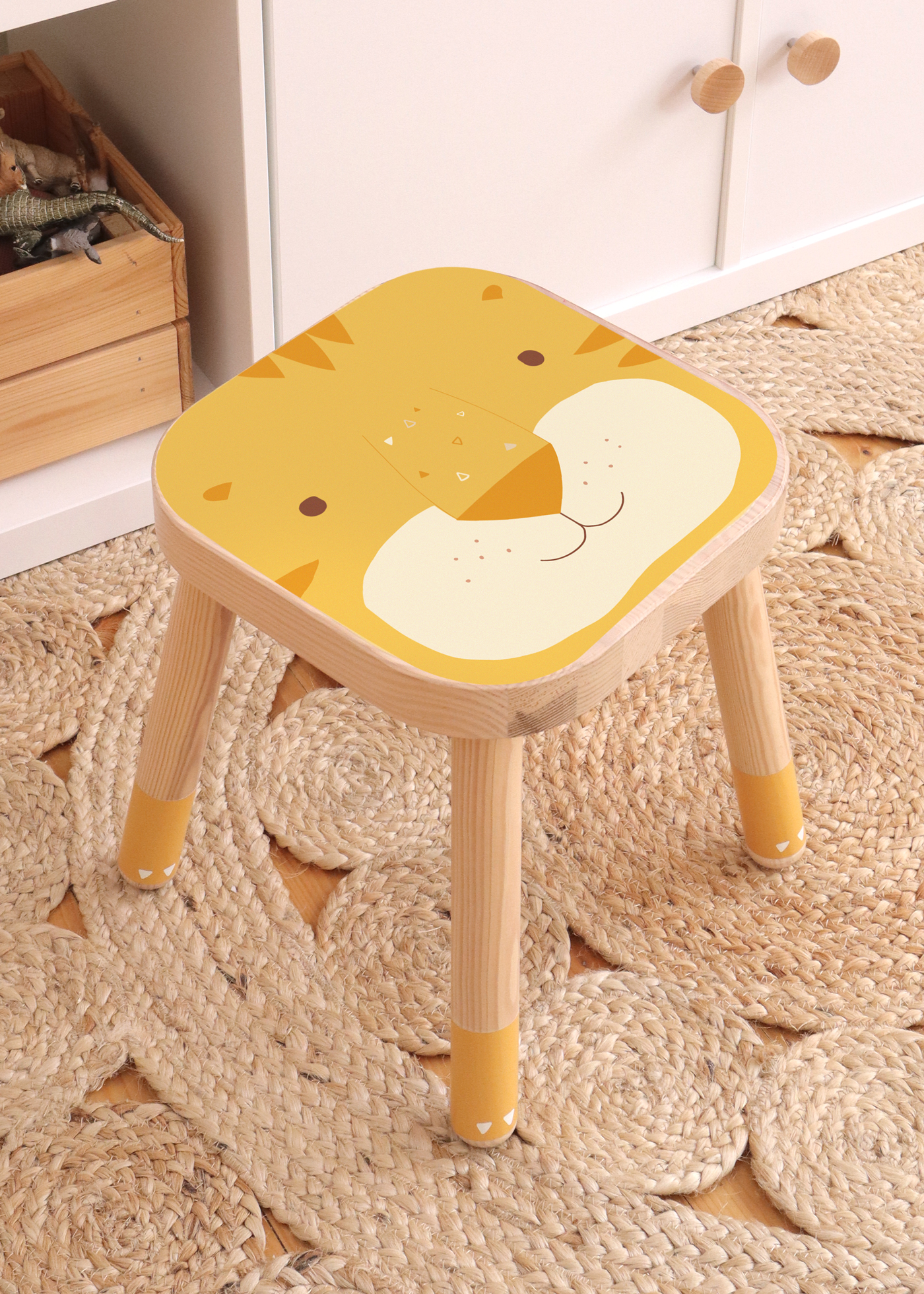 klebefolie ikea flisat kinderhocker tierig tiger 01