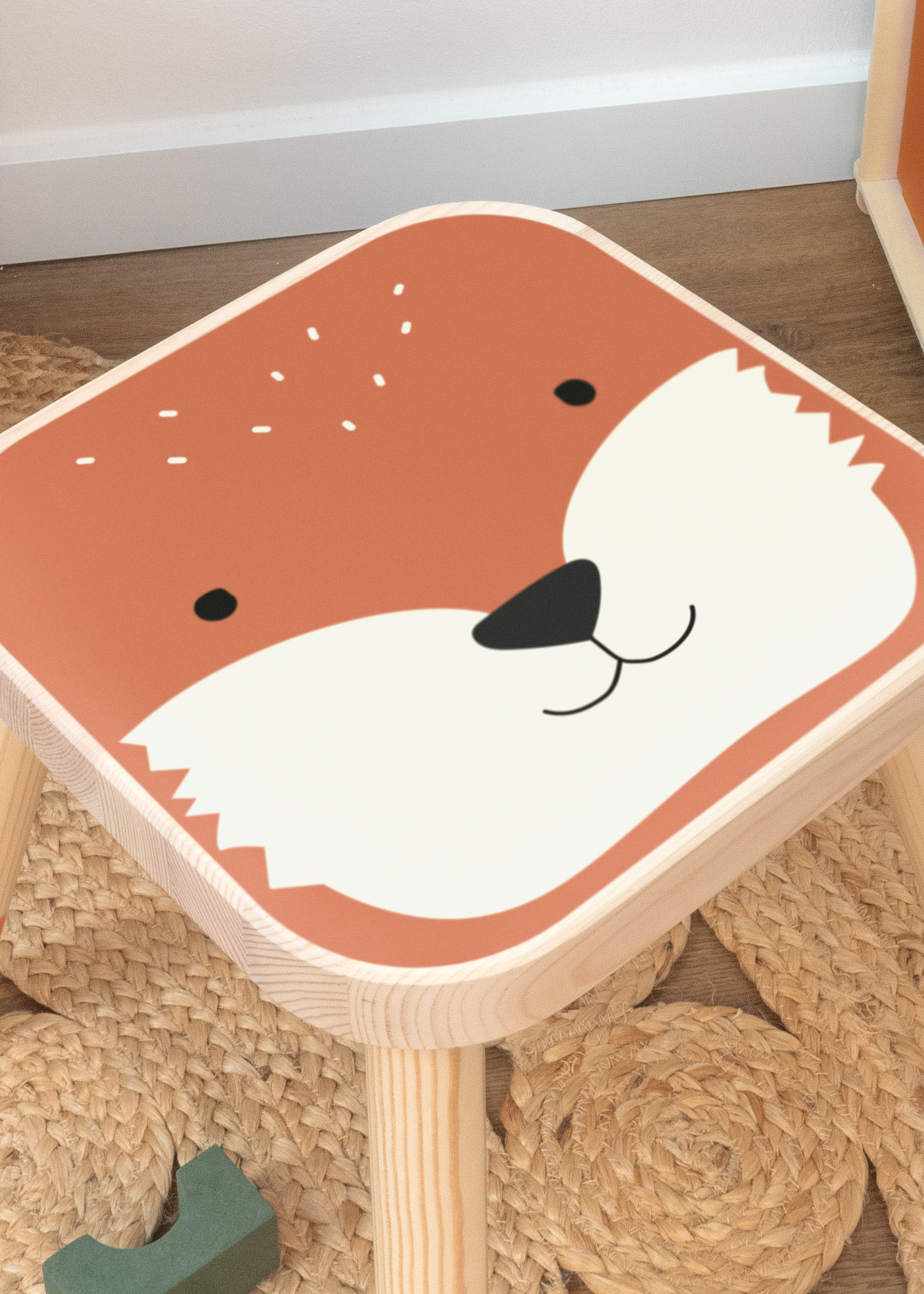 klebefolie ikea flisat kinderhocker tierig fuchs 01