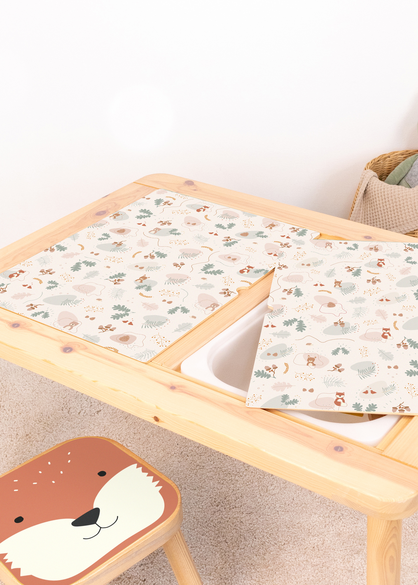 klebefolie ikea flisat kindertisch tierig waldig 1 klebefolie ikea flisat kindertisch tierig waldig 1