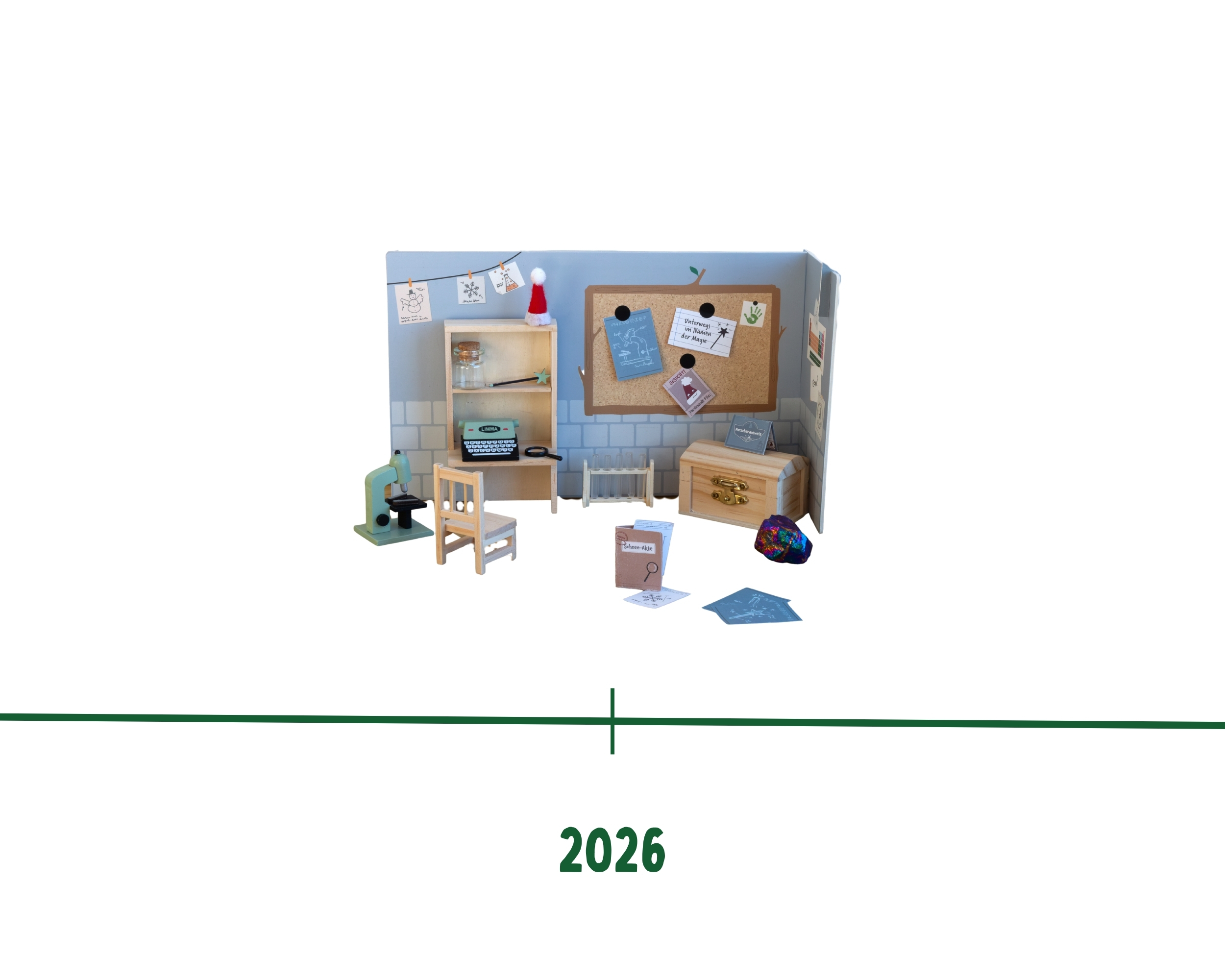 Mikroszene, Bürostudio, Miniaturwelt, Puppenstube, Arbeitsplatz