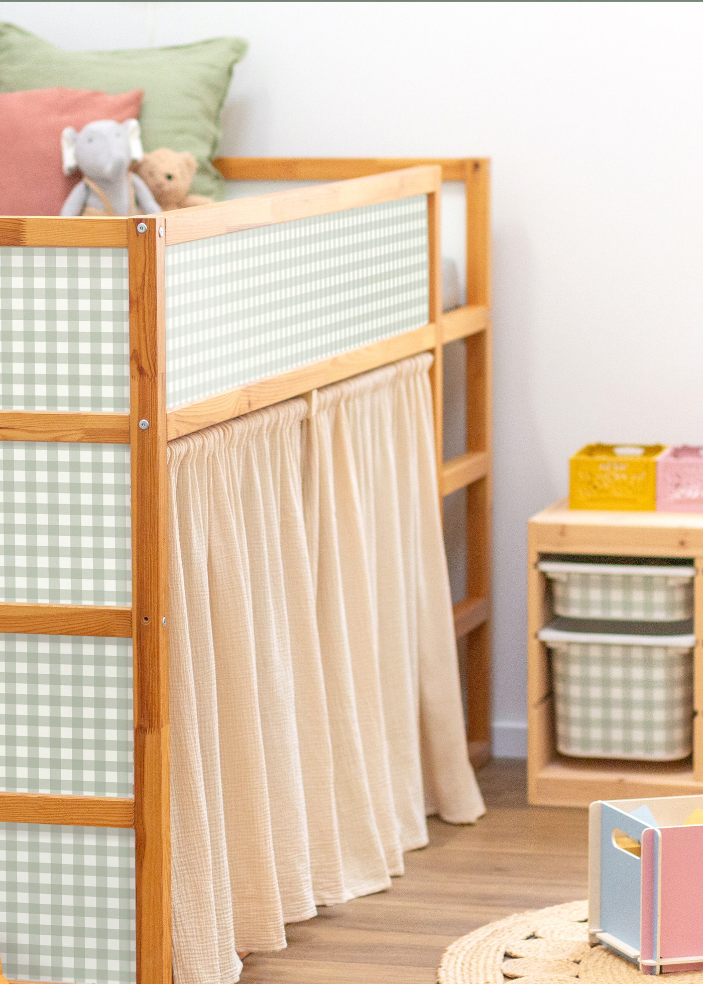 klebefolie ikea kura hochbett vichy karo eukalyptus 5er set 3