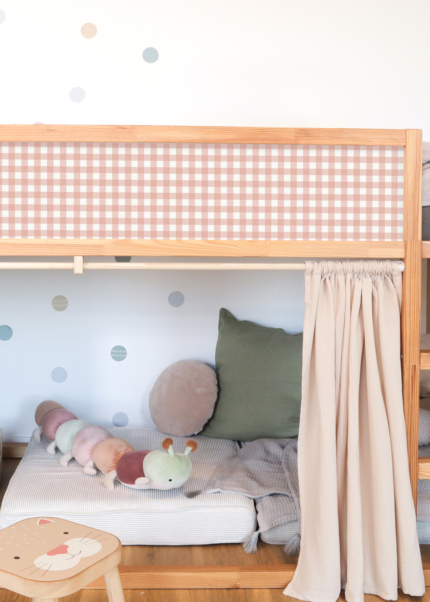 klebefolie ikea kura hochbett vichy karo rosa 2er set 3