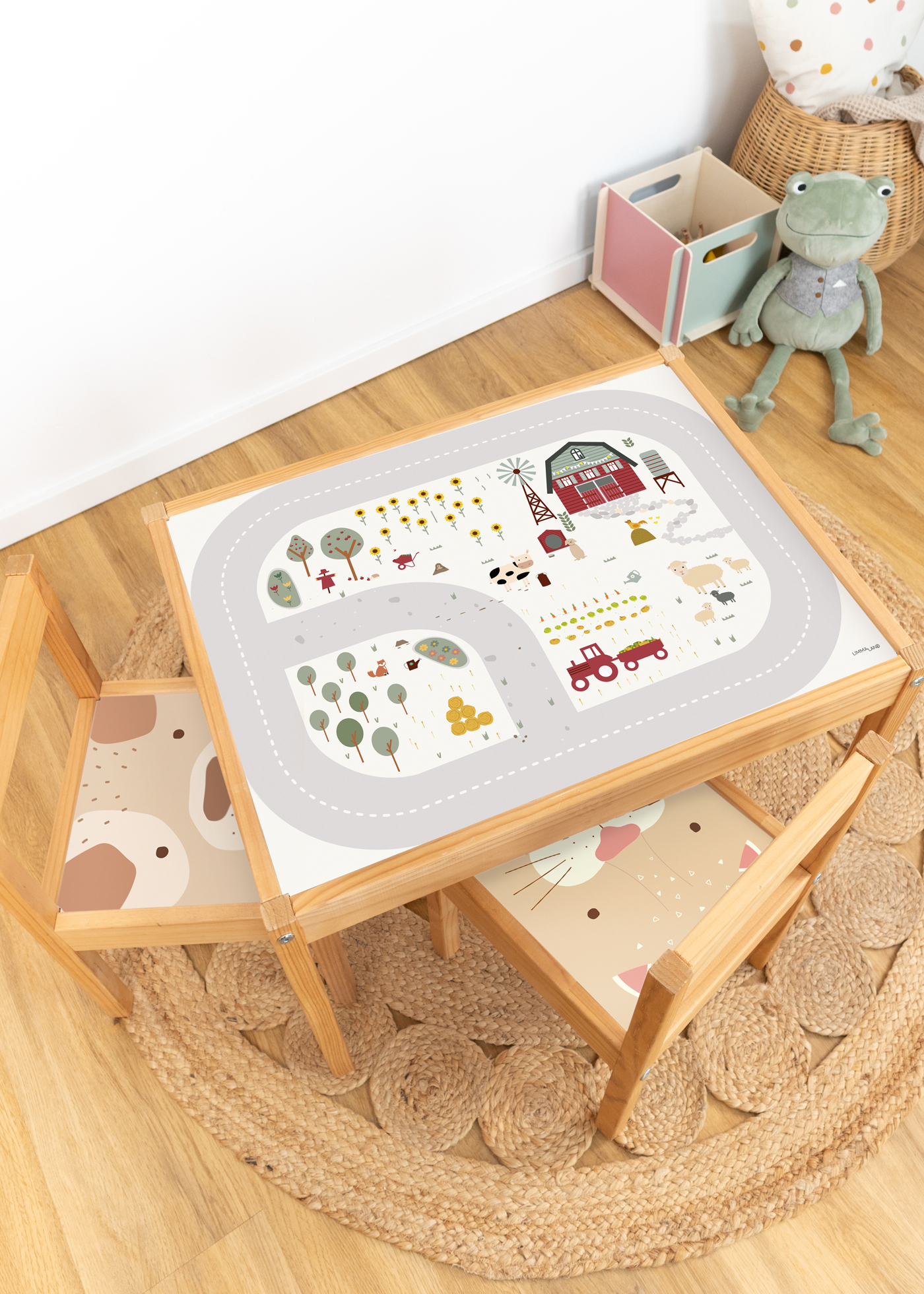 Decal for IKEA LÄTT children's table play street farm nursery  Decal for IKEA LÄTT children's table play street farm nursery
