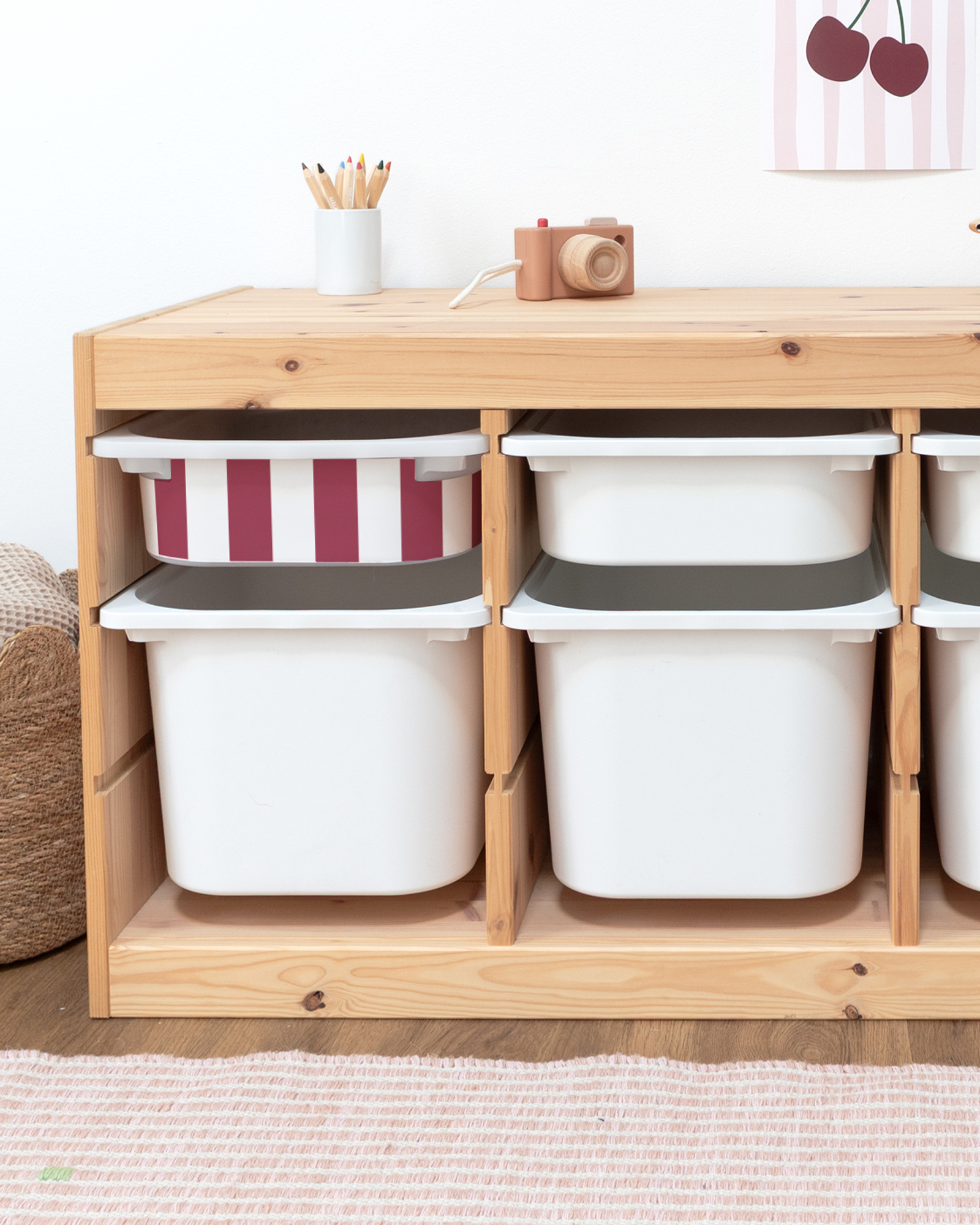 klebefolie ikea trofast box klein kopfseite vichy streifig beerig 2