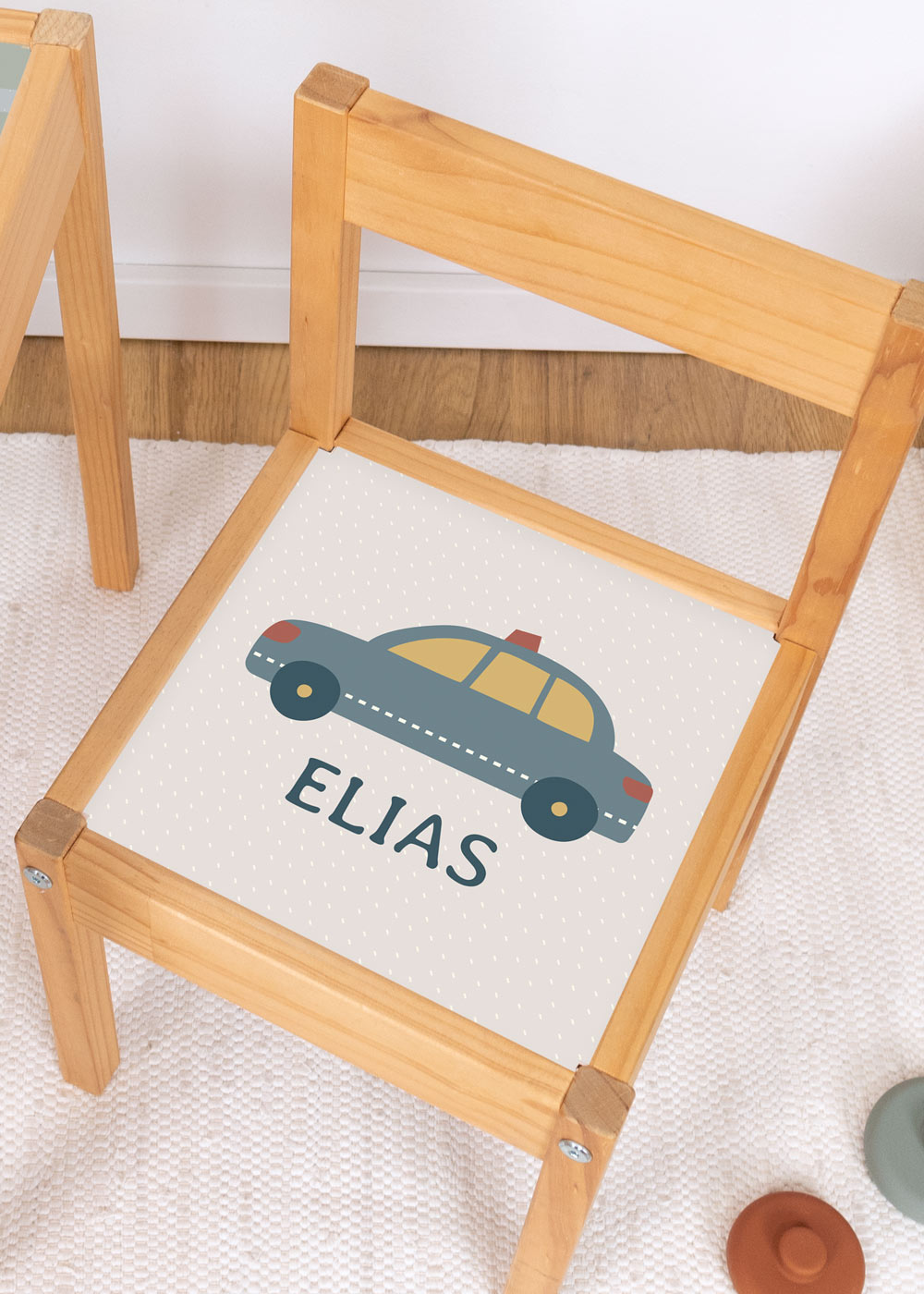 Polizei Klebefolie für Ikea Lätt Kinderhocker personalisierbar Polizei Klebefolie für Ikea Lätt Kinderhocker personalisierbar