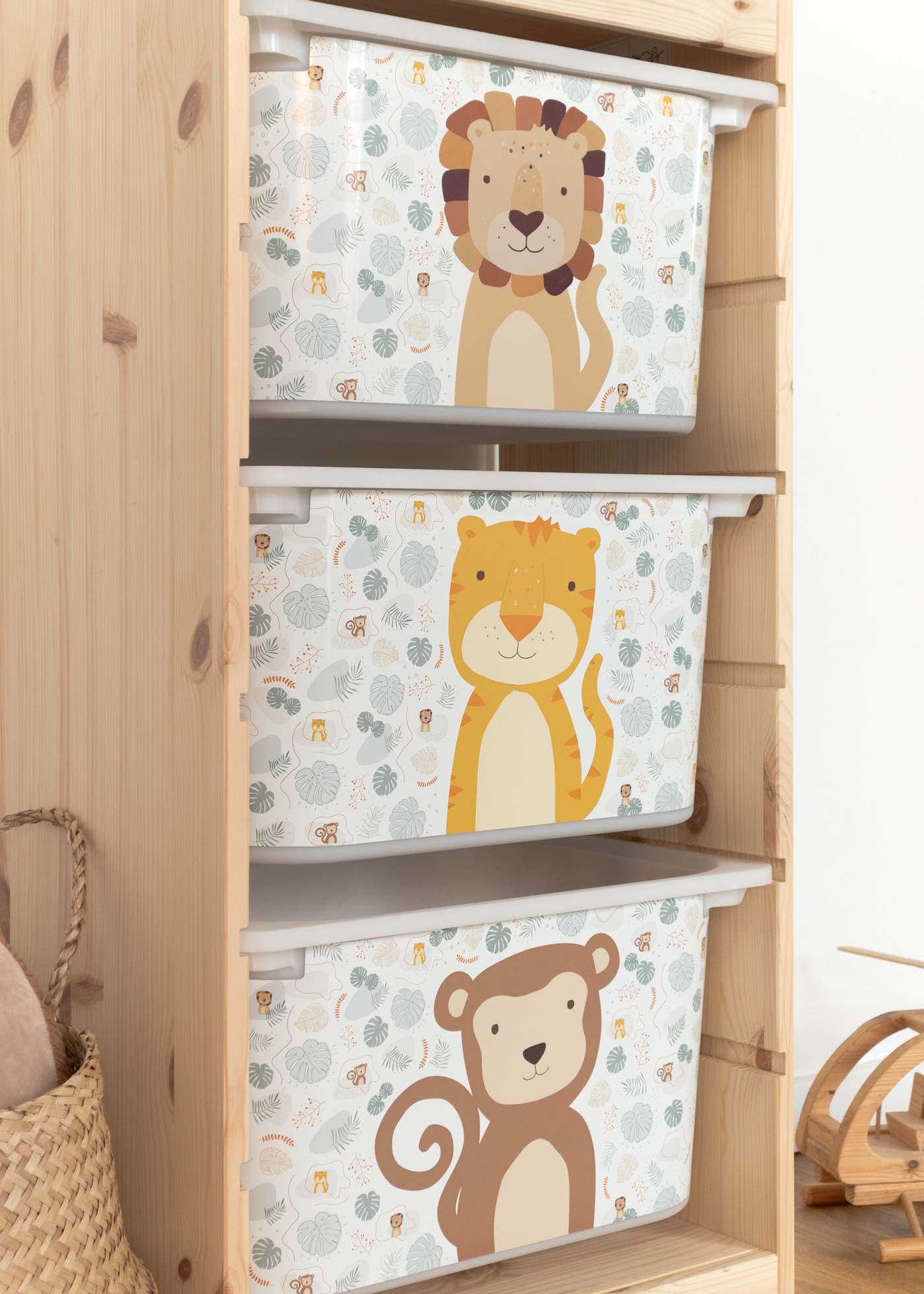 stickerset ikea trofast box mittel tierig laengsseite safari 3er set 5 stickerset ikea trofast box mittel tierig laengsseite safari 3er set