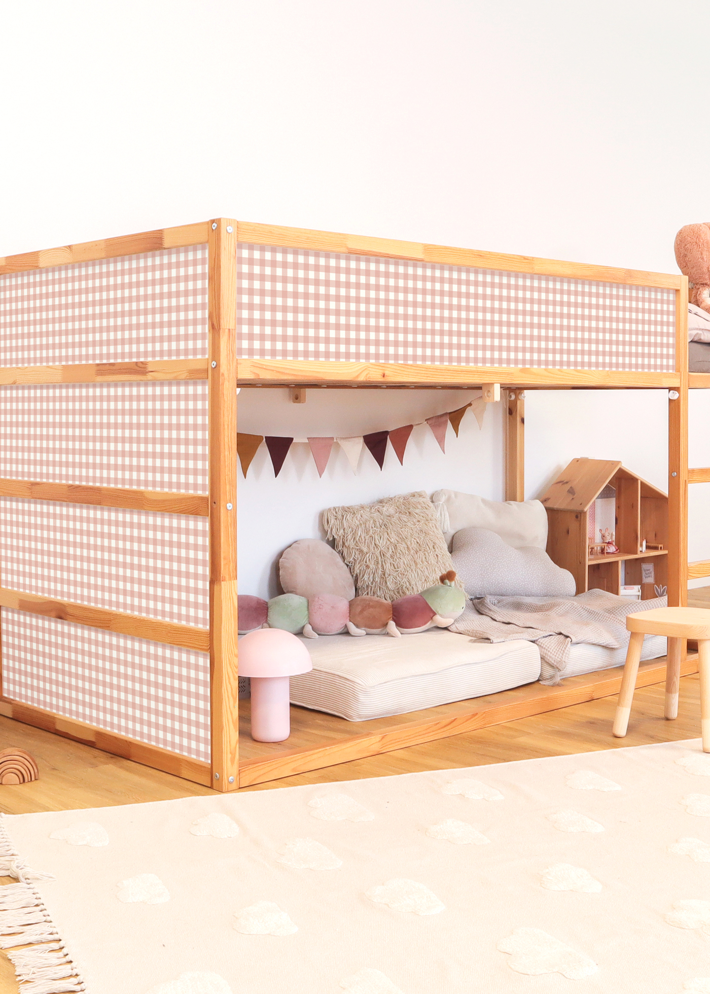 klebefolie ikea kura hochbett vichy karo rosa 5er set 3