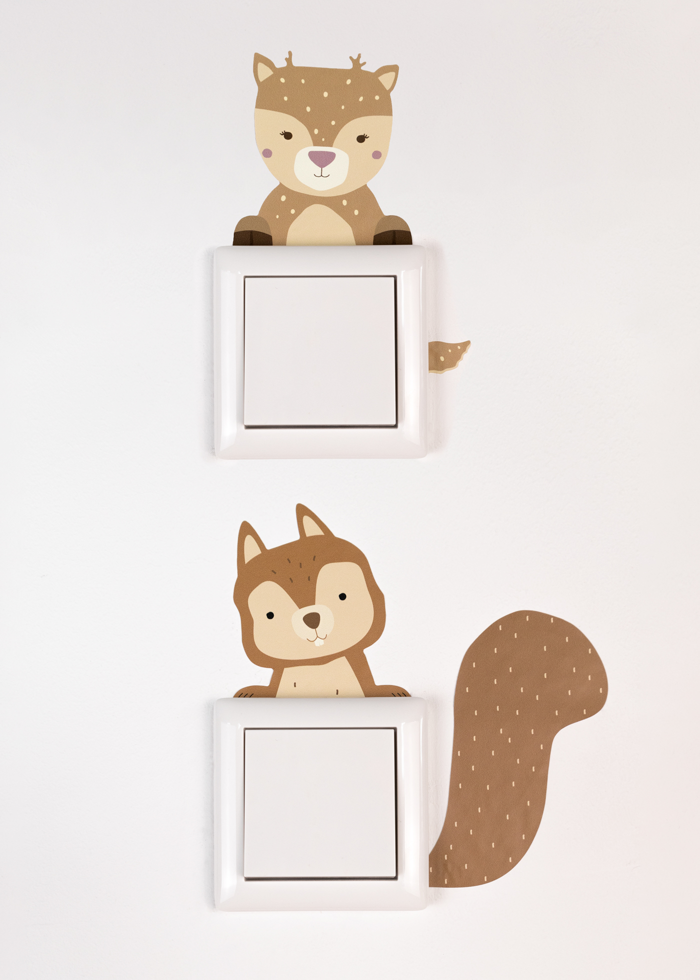 Light switch sticker squirrel & deer