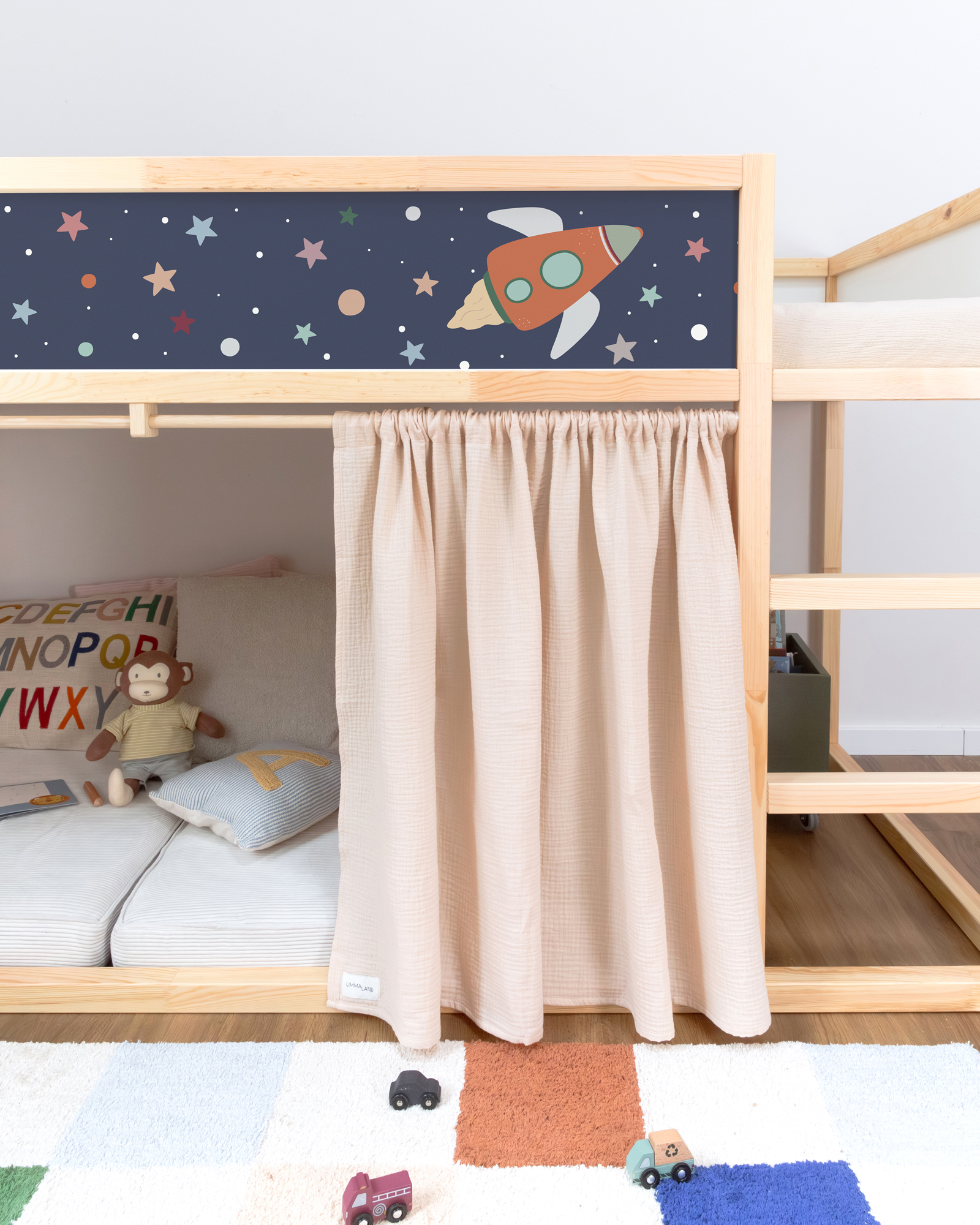 gardine ikea kura bett lille hule creme eins 7