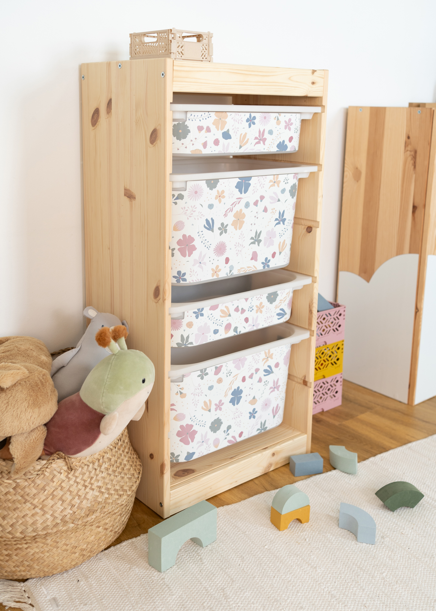 stickerset ikea trofast box mittel laengsseite blumig rosa blau 3 stickerset ikea trofast box mittel laengsseite blumig rosa blau