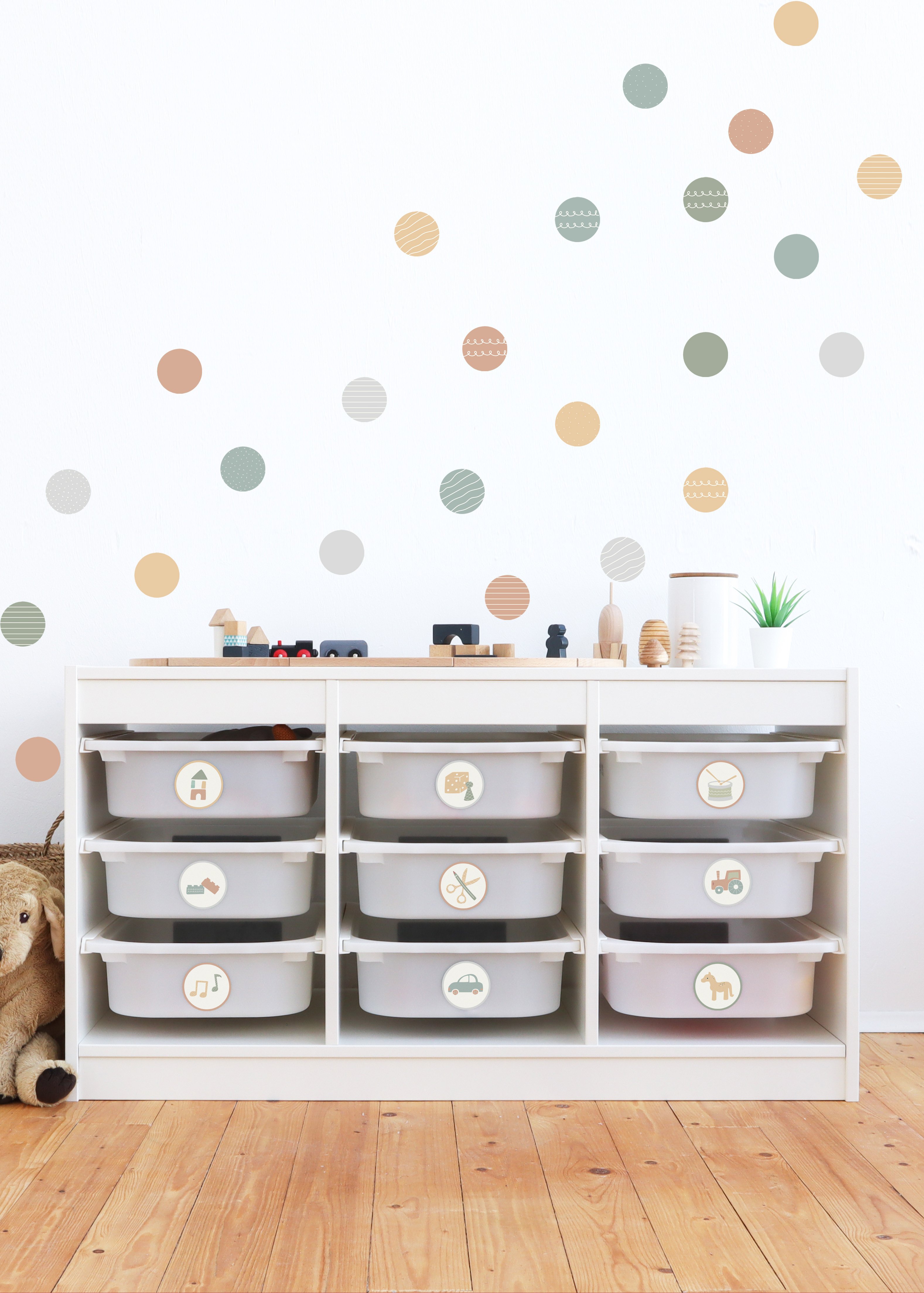 stickerset wand moebel polka dots cashew steingrau 2