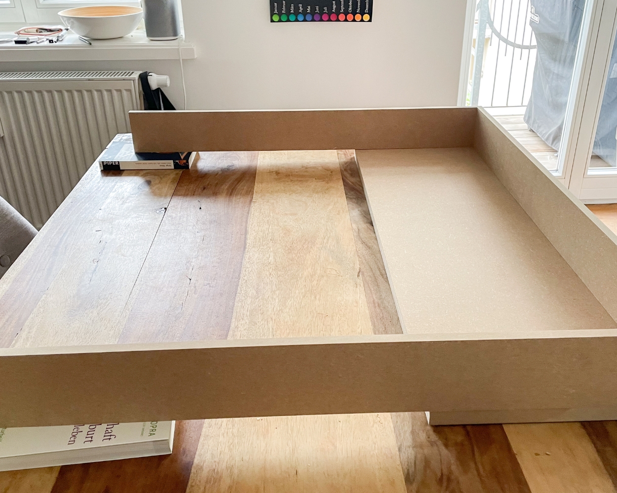 Oberer Teil des selbstgebauten Wickelaufsatzes