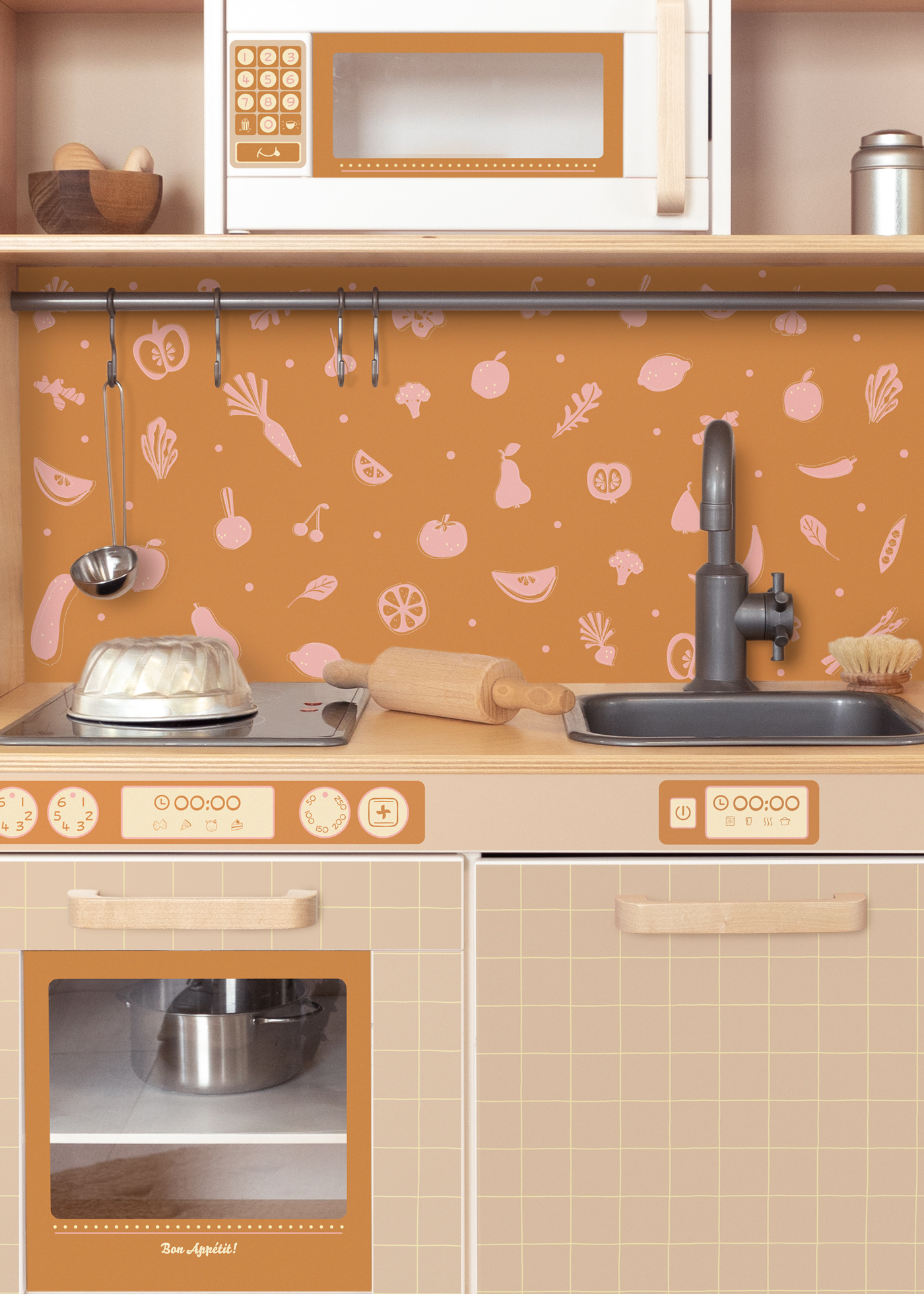  Decal for IKEA DUKTIG play kitchen in Caramel