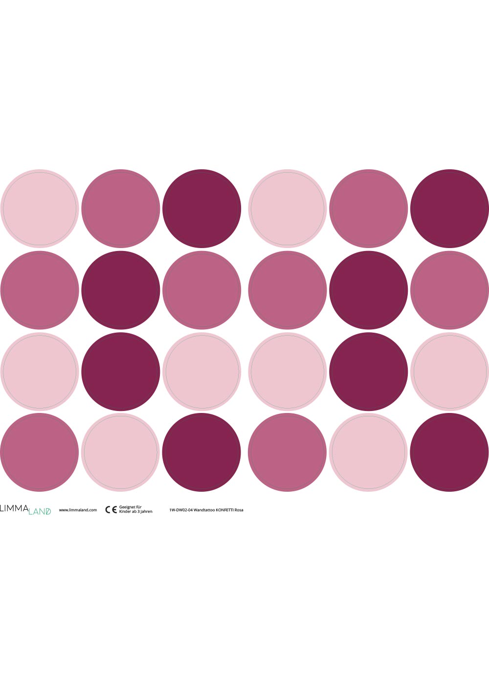 Stickerset Polka dots rosa Druckvorlage