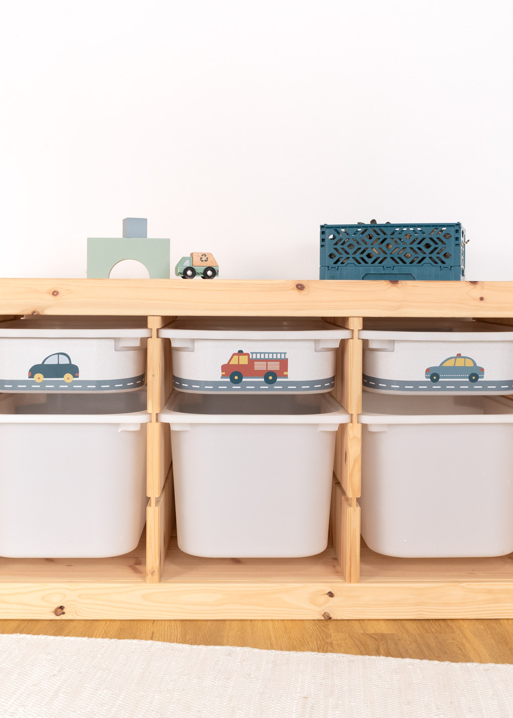 Klebefolien mit Automotiv für Ikea Trofast Boxen Trofast Ikea Aufbewahrungsboxen mit Limmaland Klebefolie mit Automotiven verschönern