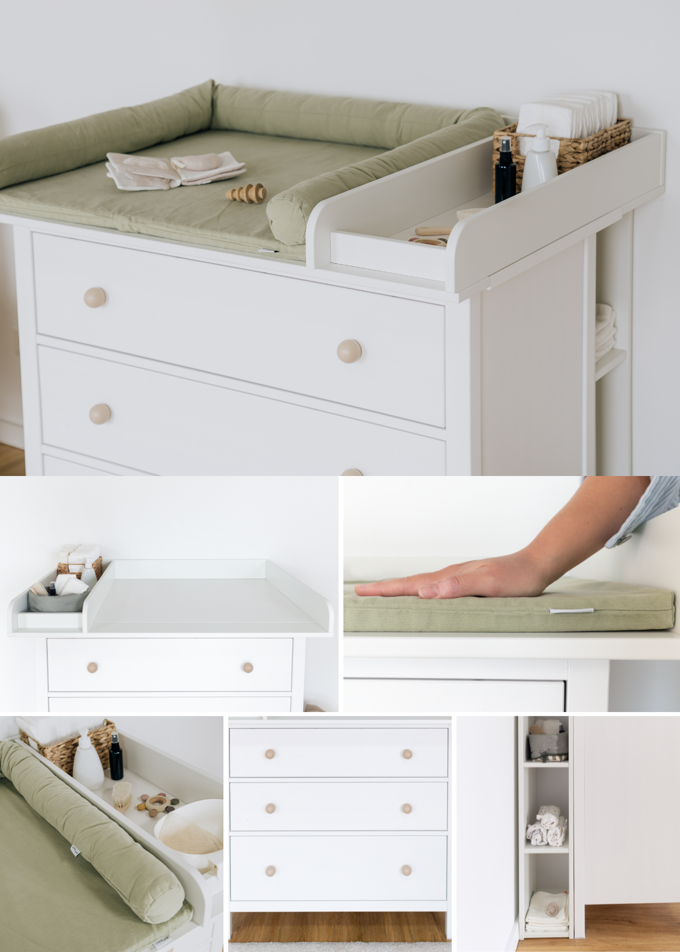 Set for IKEA HEMNES as changing unit in eucalyptus (6 products)