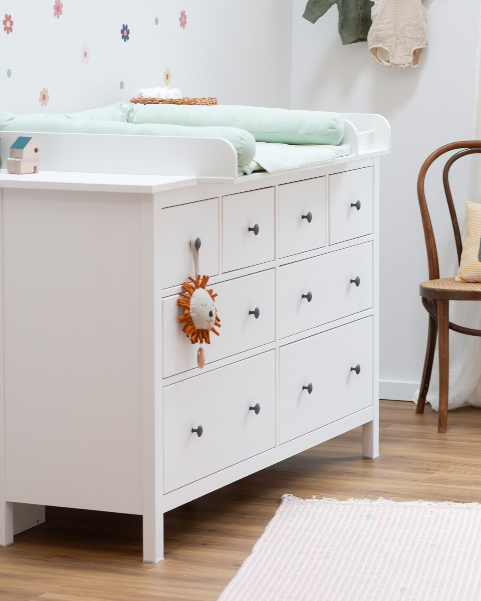 Changing table topper Basic set for IKEA HEMNES – Eucalyptus