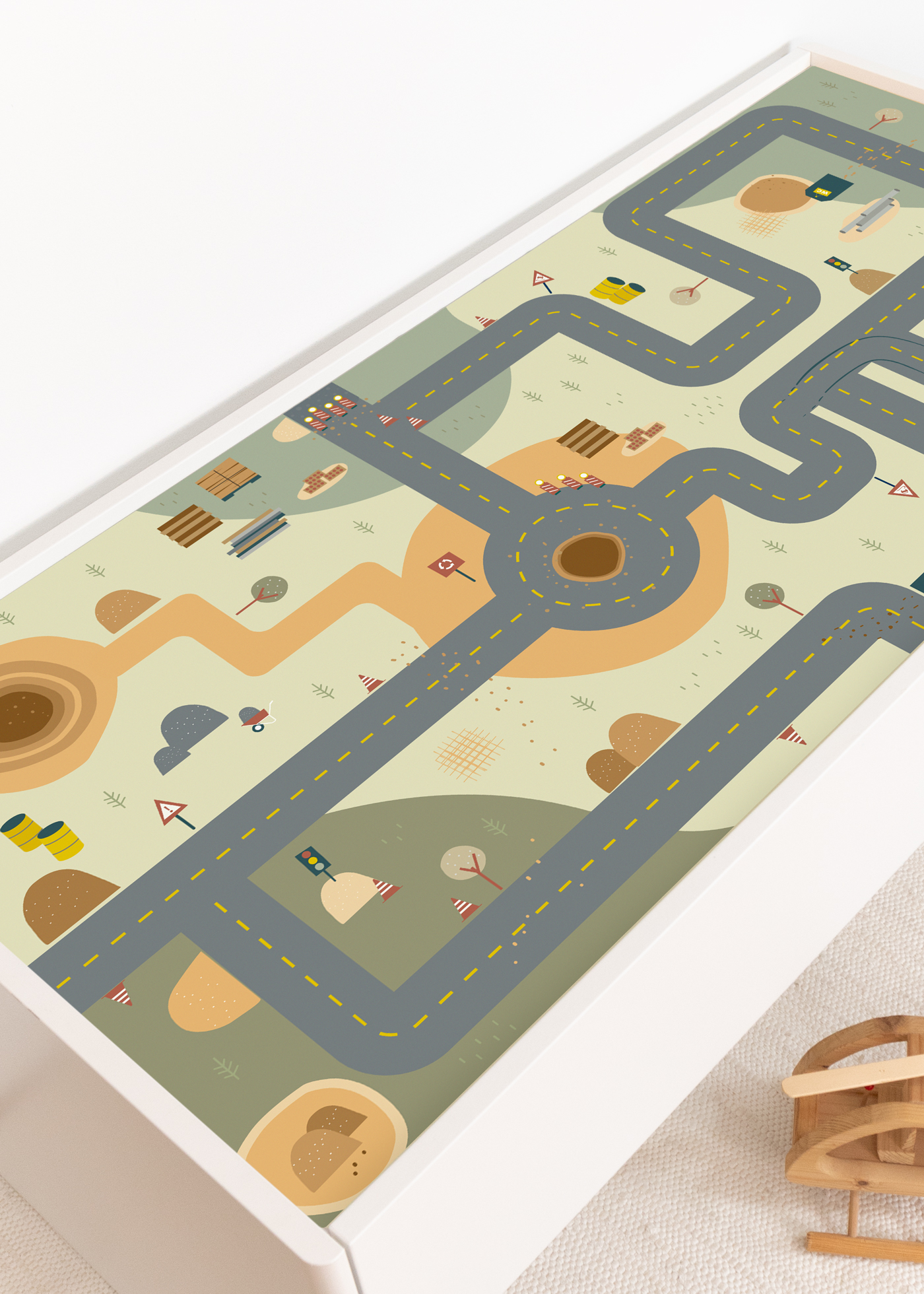 Spieltisch Klebefolie mit Baustellenmotiv IKEA Spieltisch mit aufregendem Baustellenmotiv bekleben