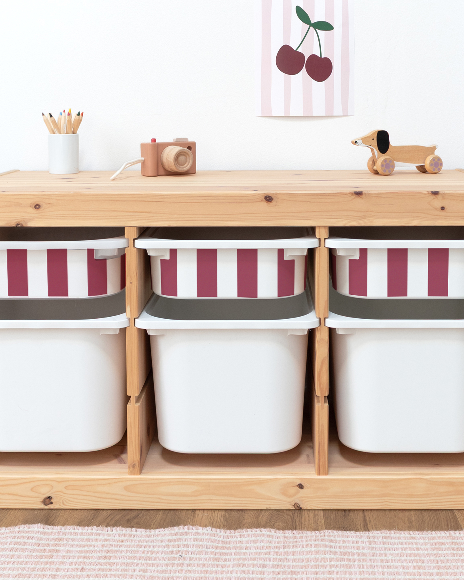 klebefolie ikea trofast box klein kopfseite vichy streifig beerig 3er Set 3 klebefolie ikea trofast box klein kopfseite vichy streifig beerig 3er Set 3