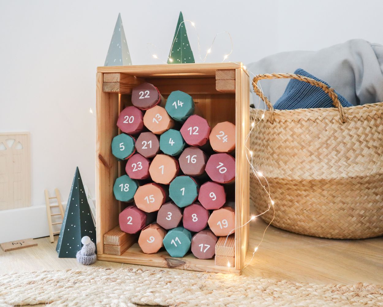 Adventskalender aus Klorollen Adventskalender aus Klorollen