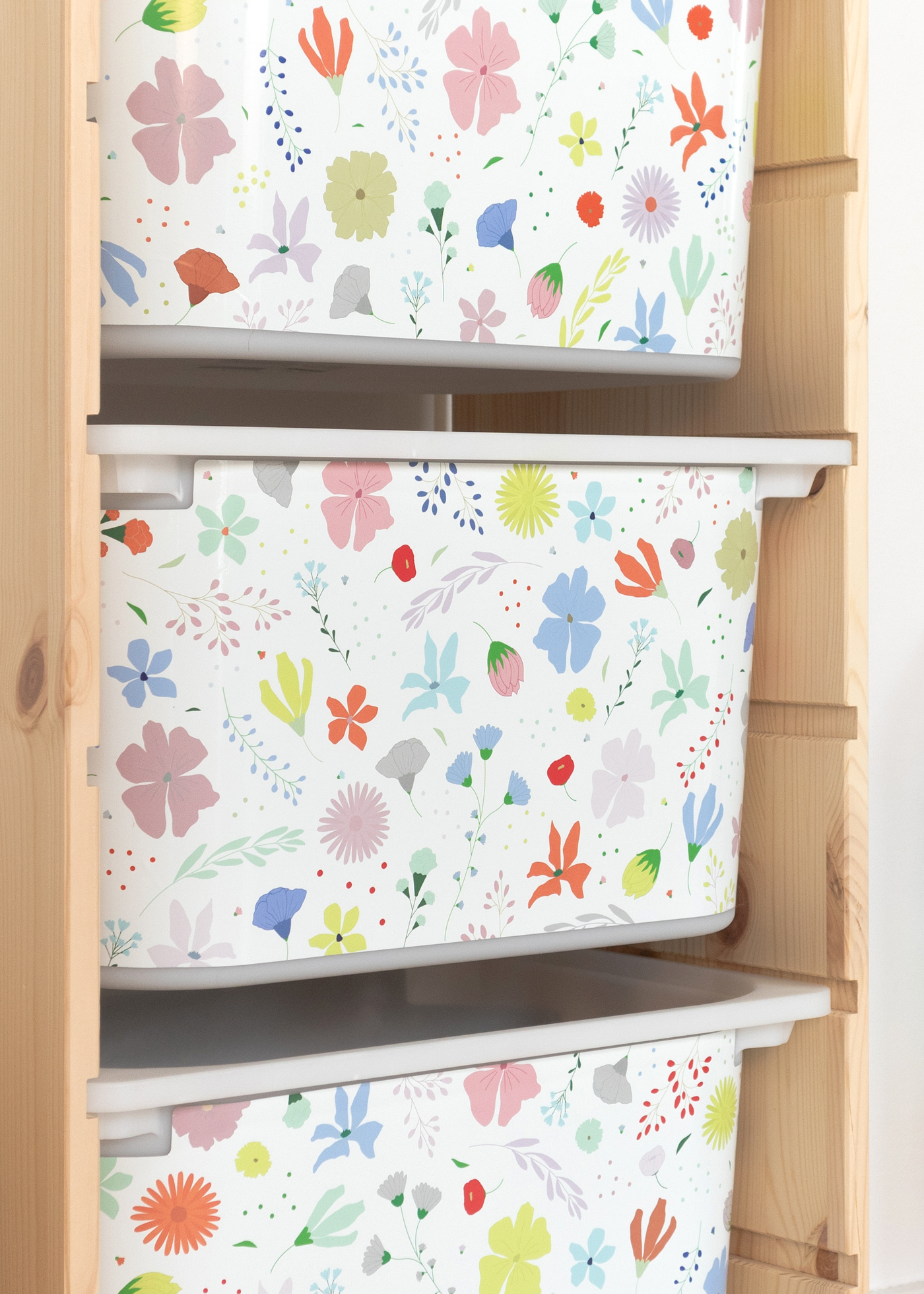 stickerset ikea trofast box mittel laengsseite blumig bunt 3er set 1 stickerset ikea trofast box mittel laengsseite blumig bunt 3er set