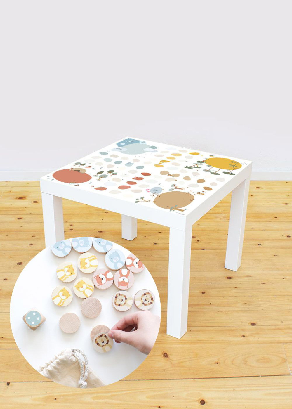  Decal for IKEA LACK side table (55x55 cm) plus game pieces
