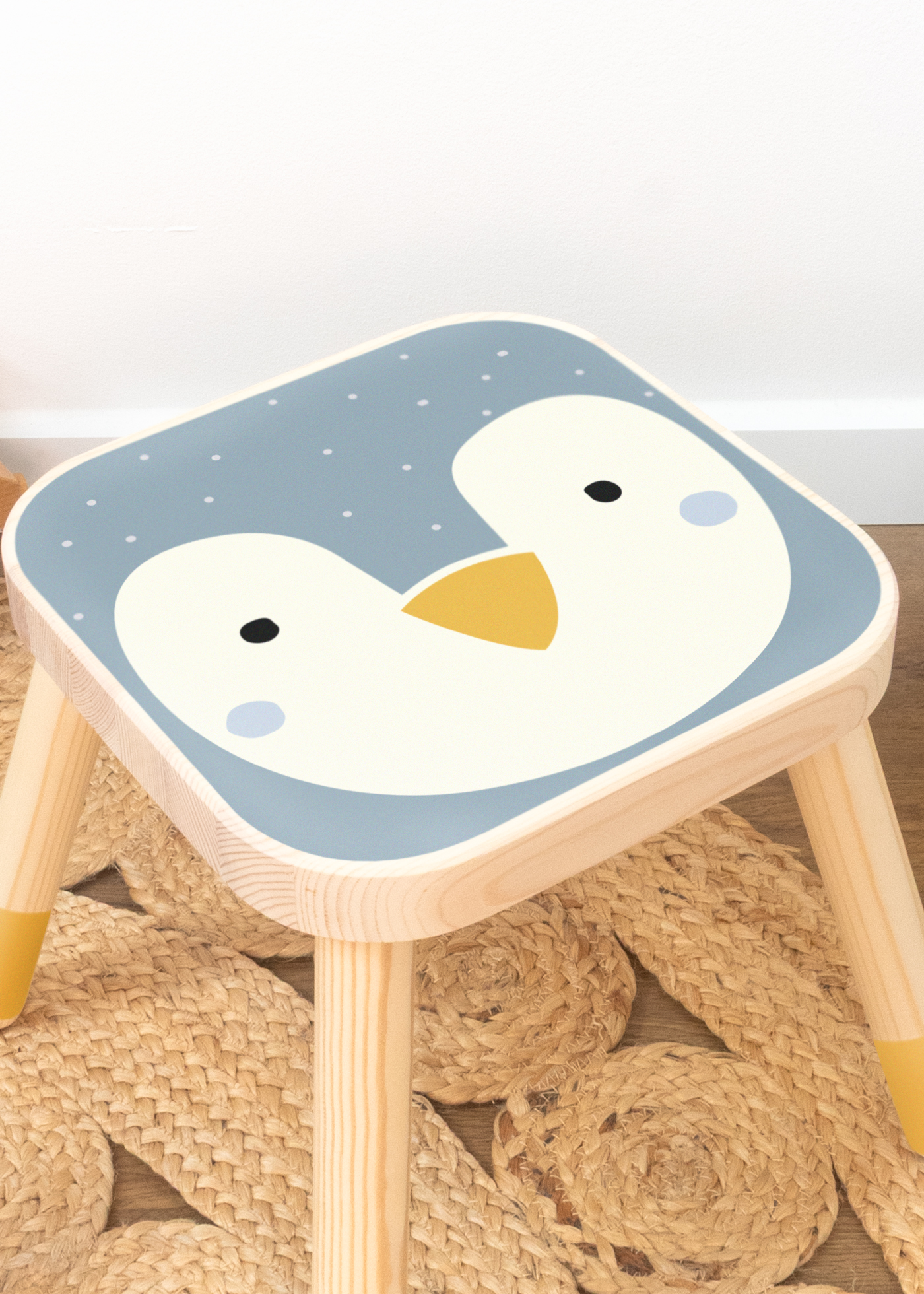 klebefolie ikea flisat kinderhocker tierig pinguin 01