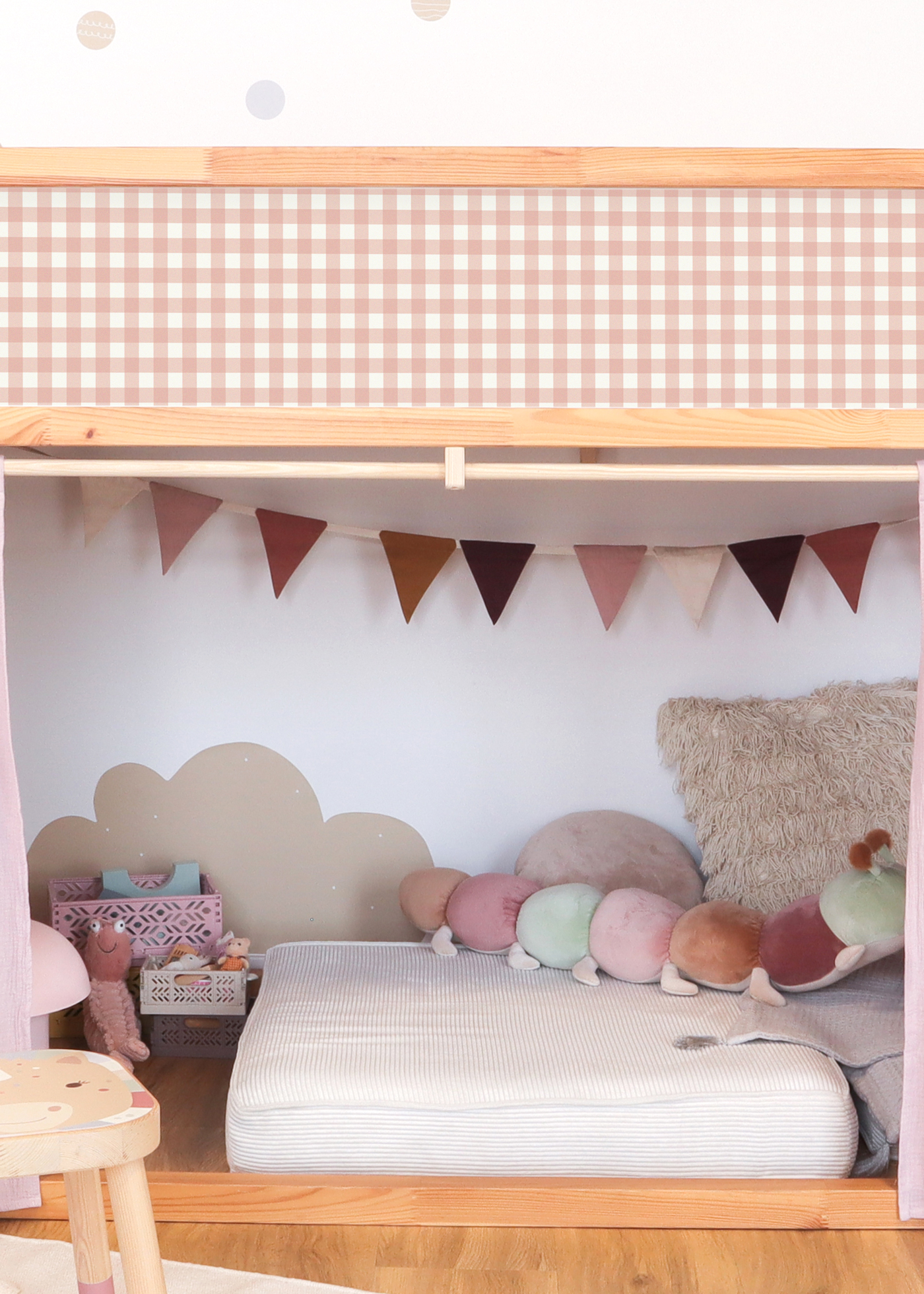 klebefolie ikea kura hochbett vichy karo rosa 5er set 2