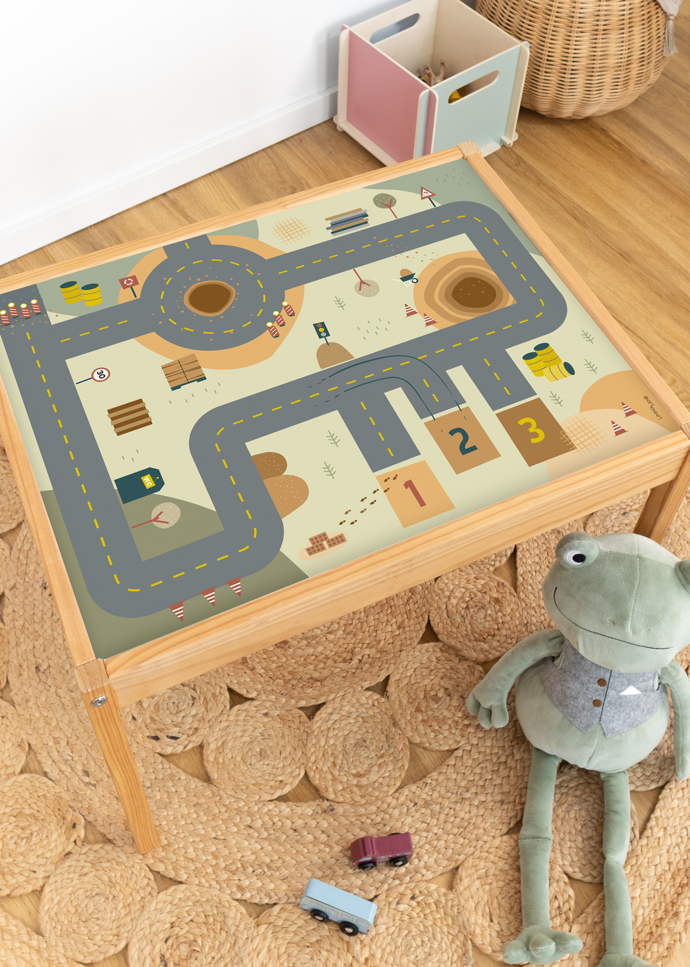 Wieder ablösbare Spielstraße Folie für IKEA Spieltisch