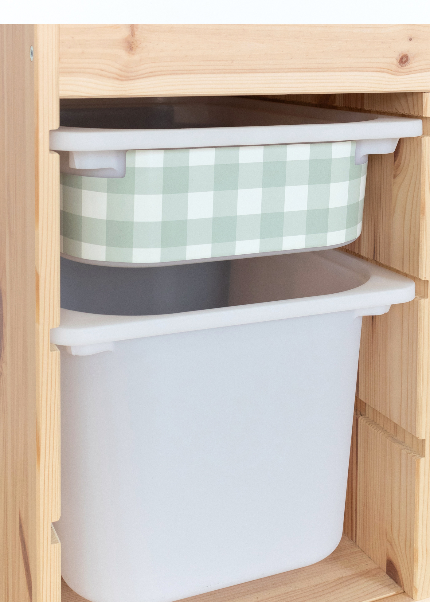 Stylisches Karomuster für IKEA TROFAST Boxen Stylisches Karomuster für IKEA TROFAST Boxen verwenden