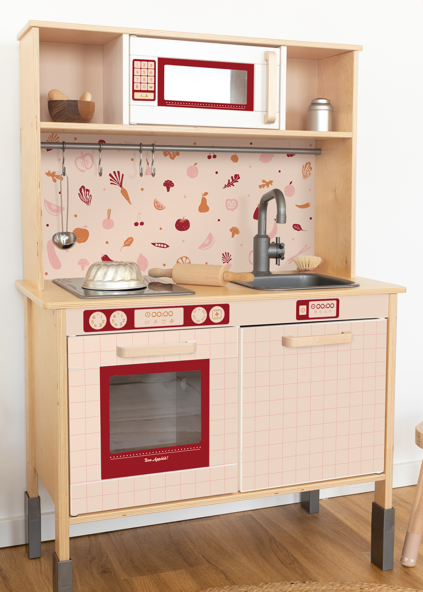 Decal for IKEA DUKTIG play kitchen in berry  Decal for IKEA DUKTIG play kitchen in berry